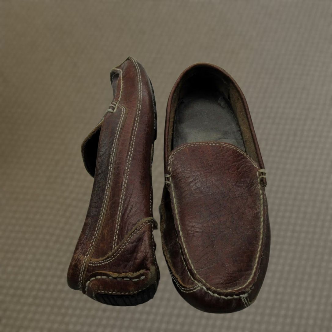 Duluth Trading Company Duluth Mens Loafer Slip On Moc Toe Brown Leather Driving Casual Shoes M Brown 10M Mens, Casual, Travel, Workwear Size US 10 / EU 43 - 1 Thumbnail