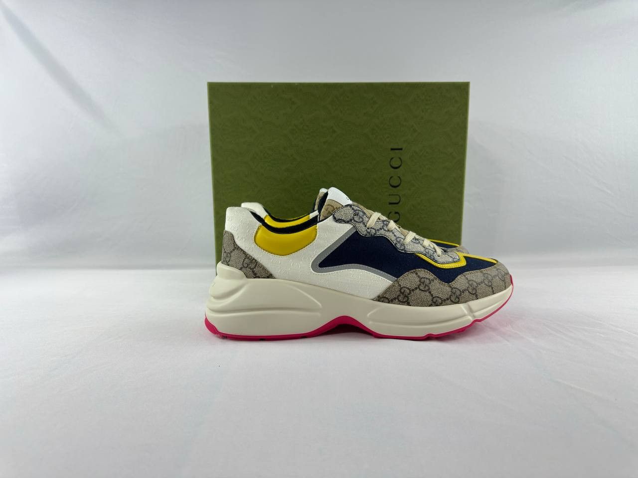 Gucci Gucci GG Rhyton 'Beige White Yellow' Size US 12 / EU 45 - 1 Thumbnail