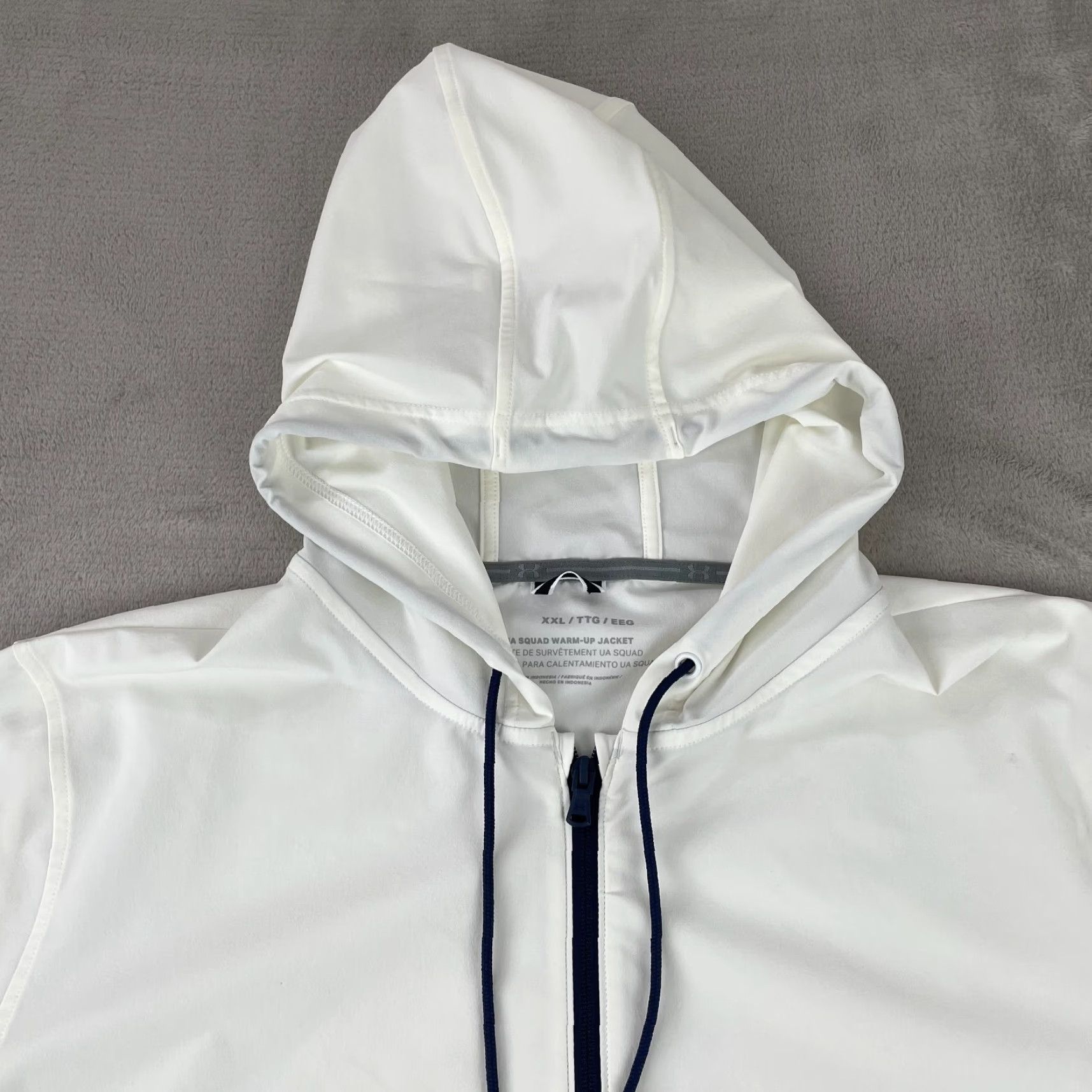 Under Armour Under Armour UA Squad Warm Up Jacket Men 2XL White ColorBlock Full Zip Hood Jacket Size US XXL / EU 58 / 5 - 3 Thumbnail