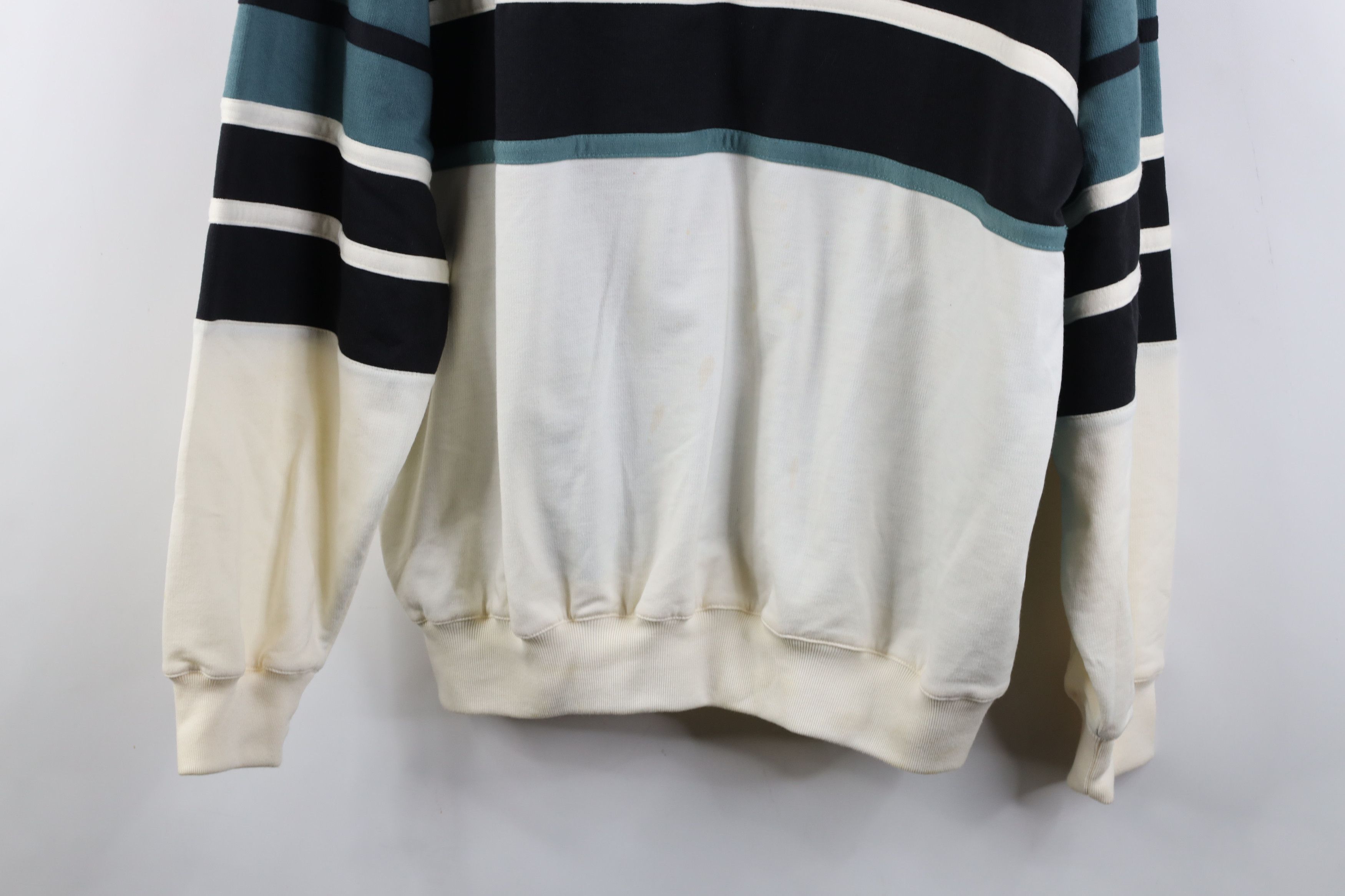 Vintage Vintage 90s Streetwear Block Pullover Long Sleeve Rugby Polo Size US XL / EU 56 / 4 - 3 Thumbnail