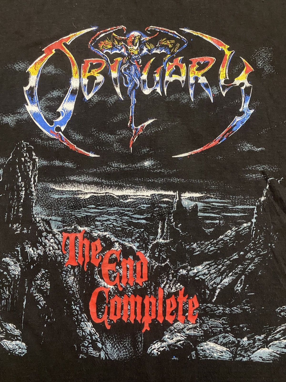 Band Tees × Vintage RARE! Vintage 90s OBITUARY Metal Band Tee Shirt Size US L / EU 52-54 / 3 - 4 Thumbnail