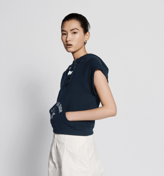 Dior o1w1db10725 423S25 Hooded Sweatshirt in Navy Blue Size L / US 10 / IT 46 - 5 Thumbnail