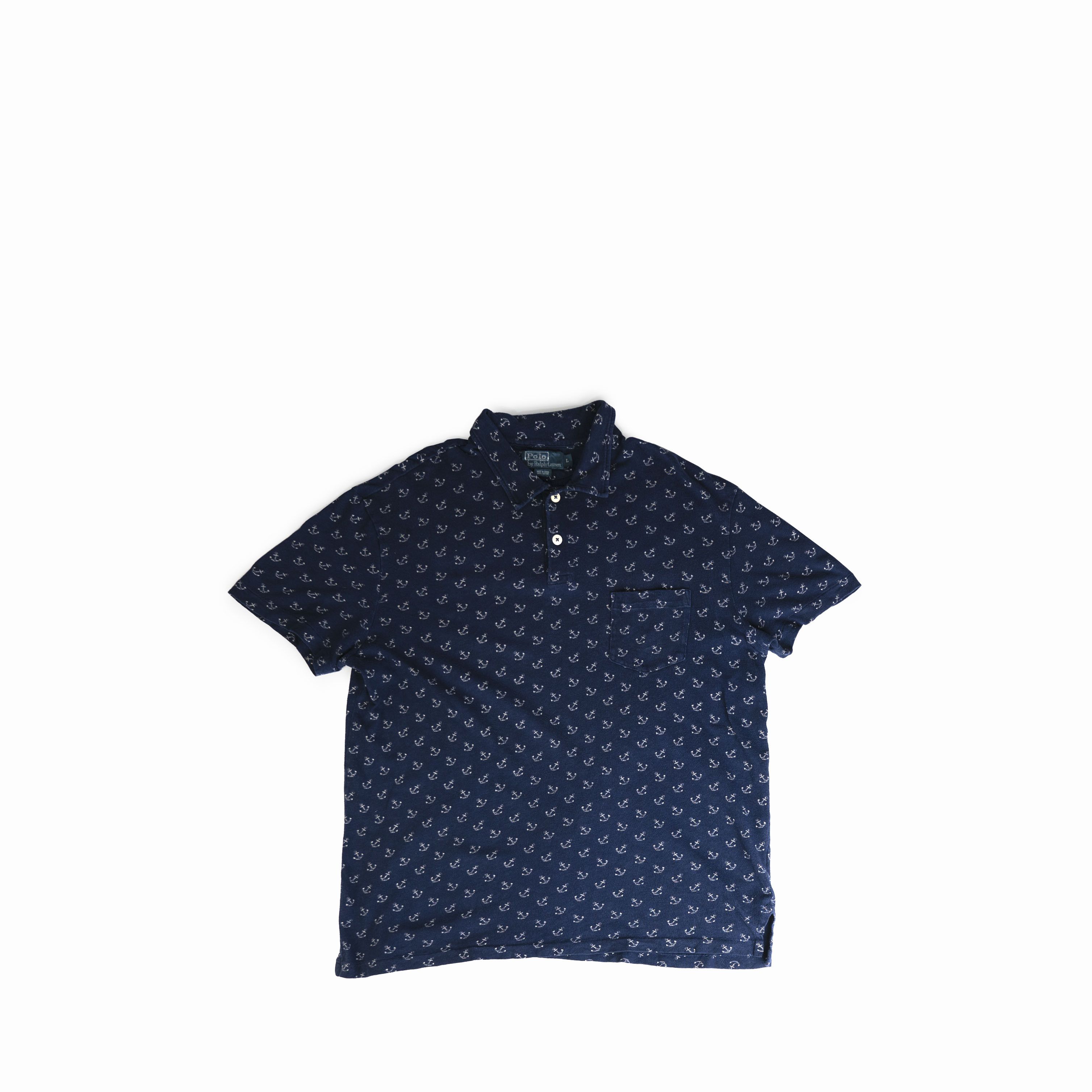 Polo Ralph Lauren Vintage 2003 Polo Ralph Lauren Navy Anchor Print Polo Shirt Size US L / EU 52-54 / 3 - 1 Thumbnail