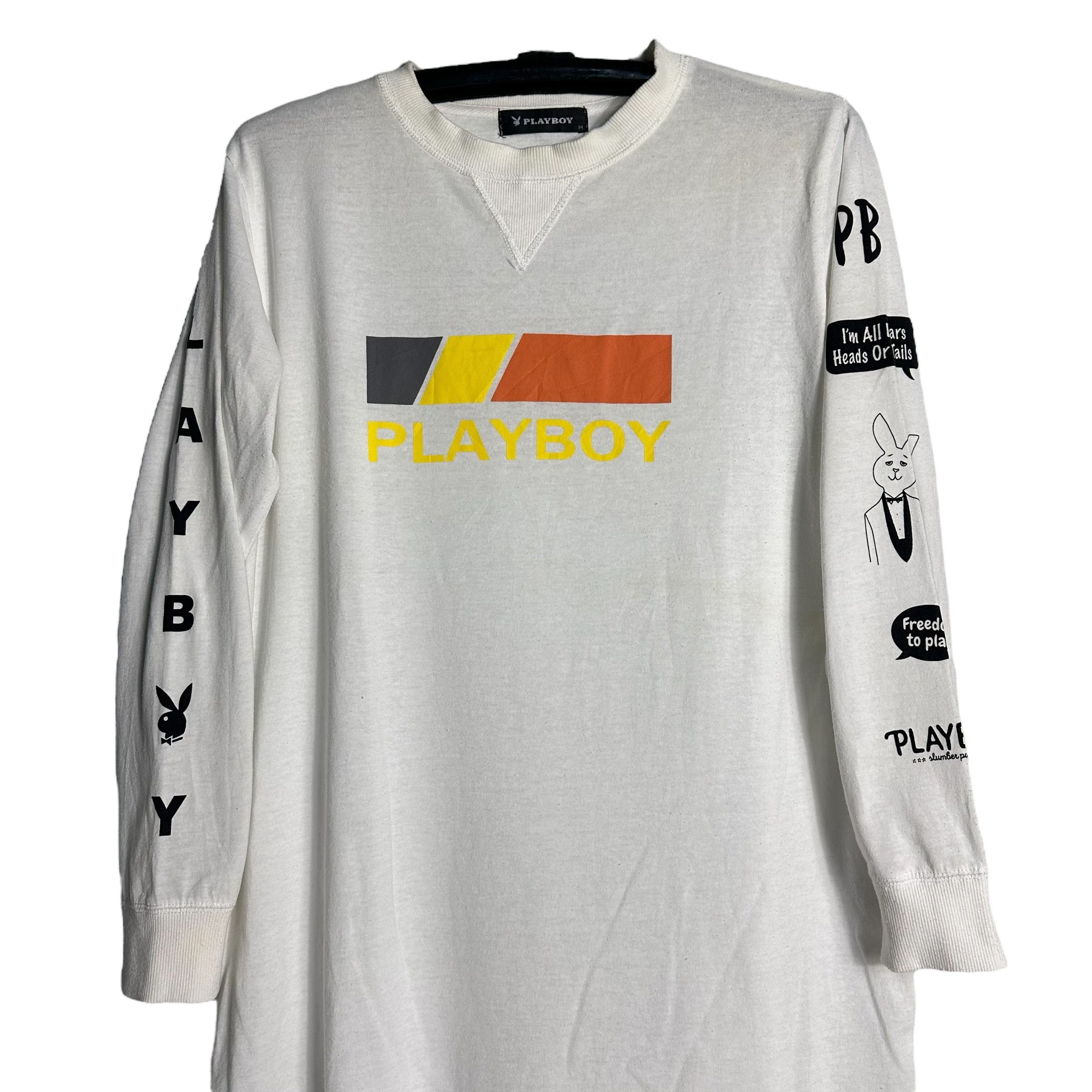 Playboy 🔥RARE🔥Vintage Playboy Spell Out Long T-shirt Size M / US 6-8 / IT 42-44 - 2 Thumbnail