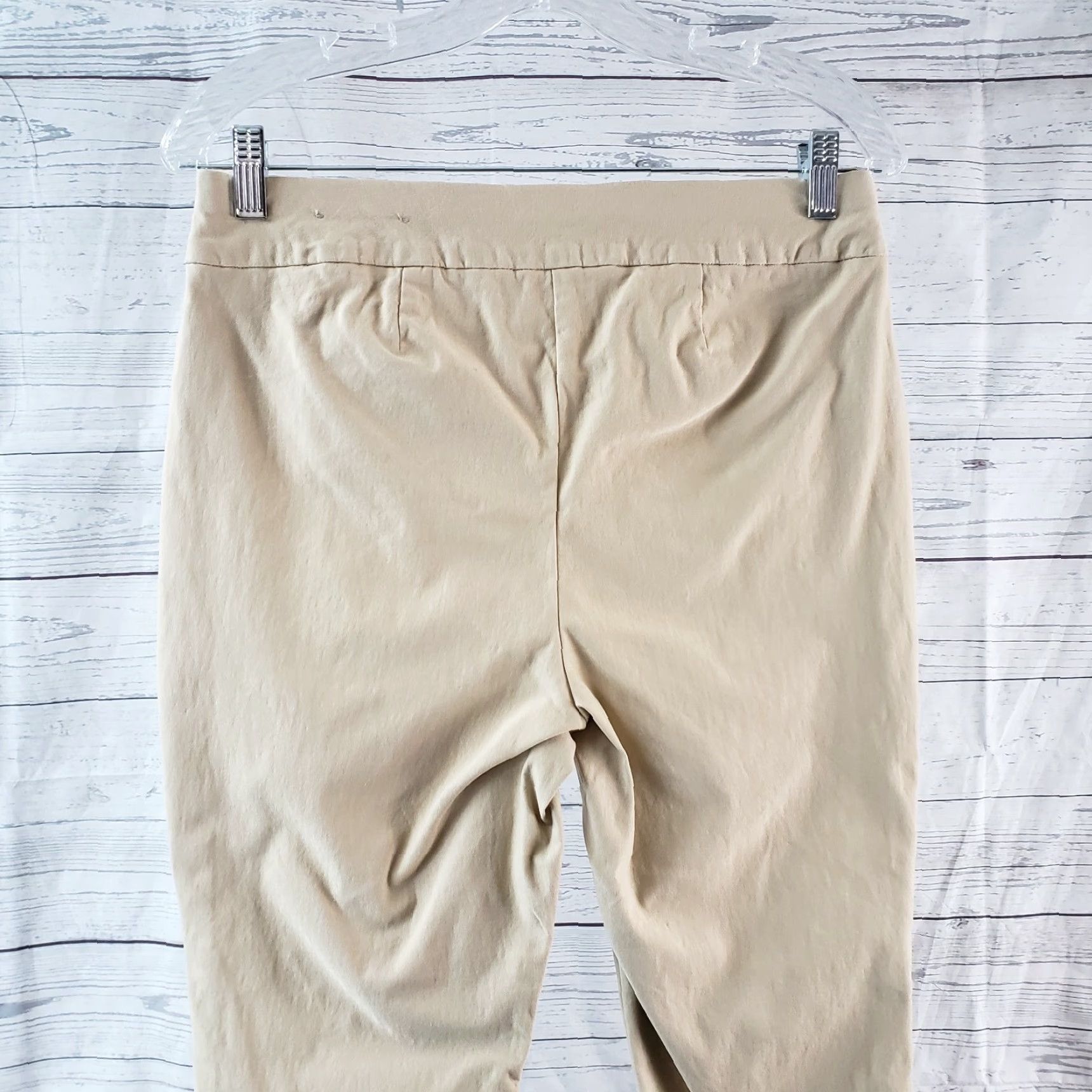 Vintage Chico's Womens Cropped Pull On Pants 8P Tan Brown Mid Rise Rayon Blend Petite Inseam 21 Style Cropped Mens Womens Girls Size 30" / US 8 / IT 44 - 4 Thumbnail