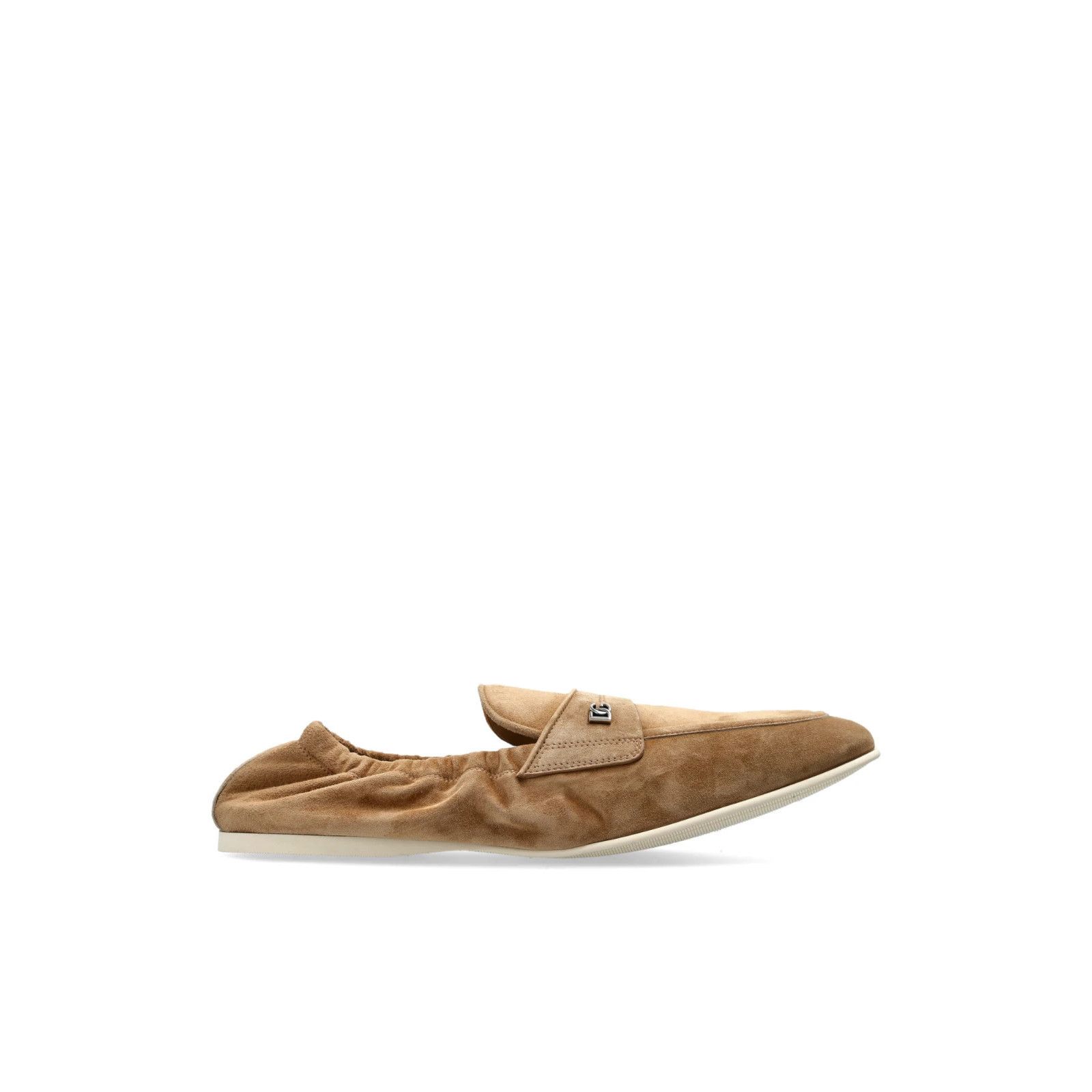 Dolce & Gabbana DOLCE & GABBANA Beige Suede Loafers New 