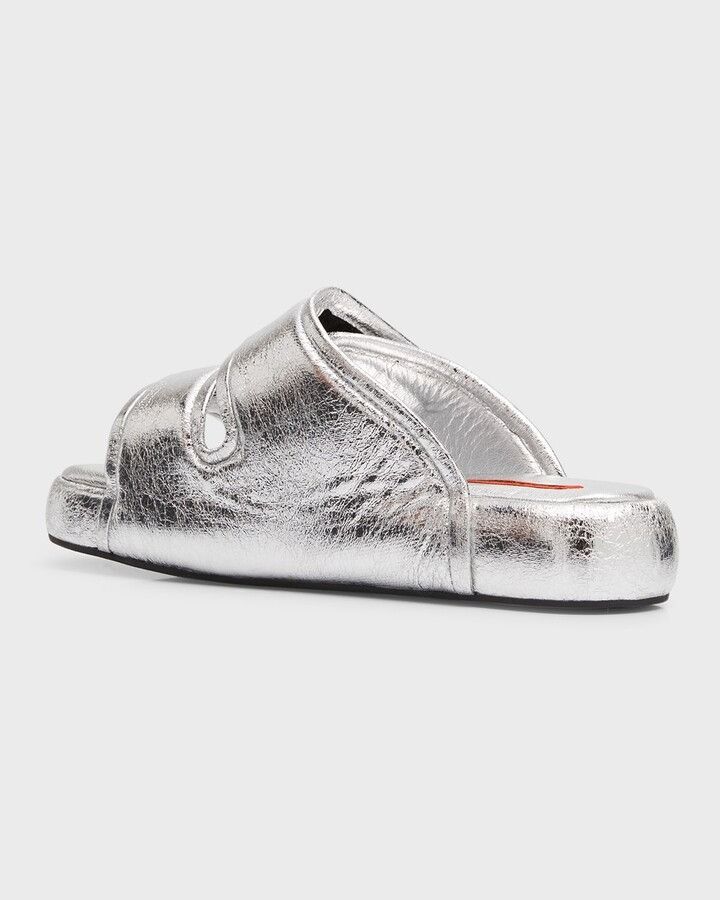 Simon Miller Simon Miller Cro Metallic Dual-Grip Slide Sandals Size US 6 / IT 36 - 3 Thumbnail