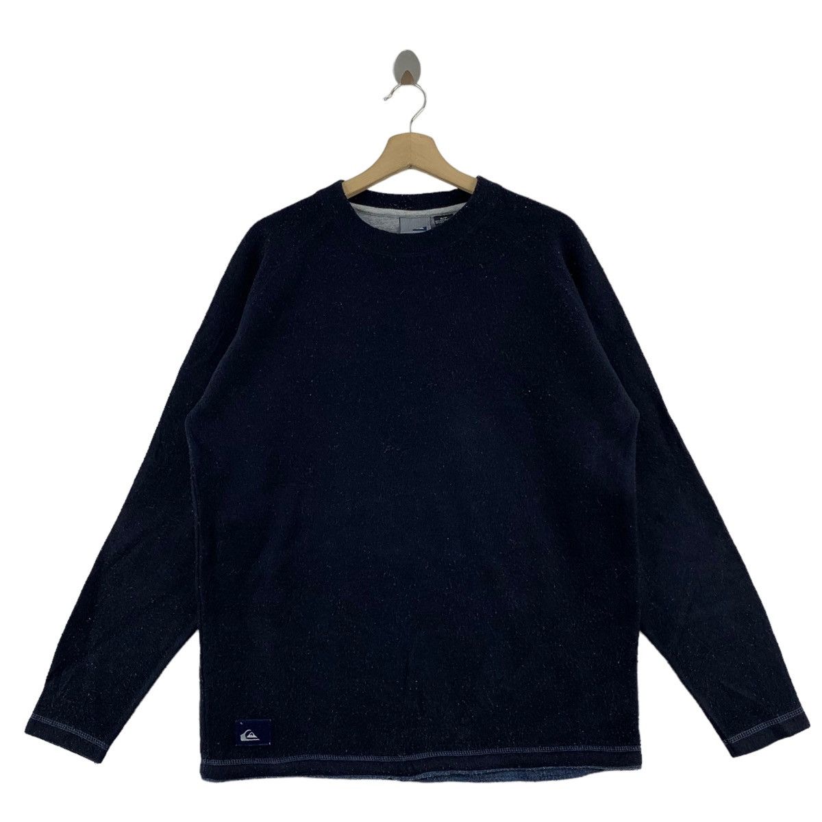 image of Quiksilver Surfing Surf Brand Embroidered Logo Sweatshirt in Navy, Men's (Size Small)