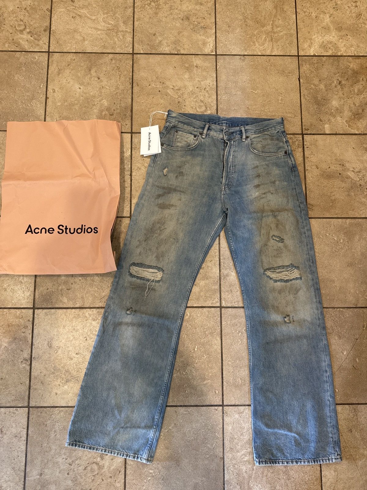 Acne Studios × Designer × Drain Gang Acne Studios 2021m wide leg denim penicillin 32 34 Size US 32 / EU 48 - 1 Thumbnail