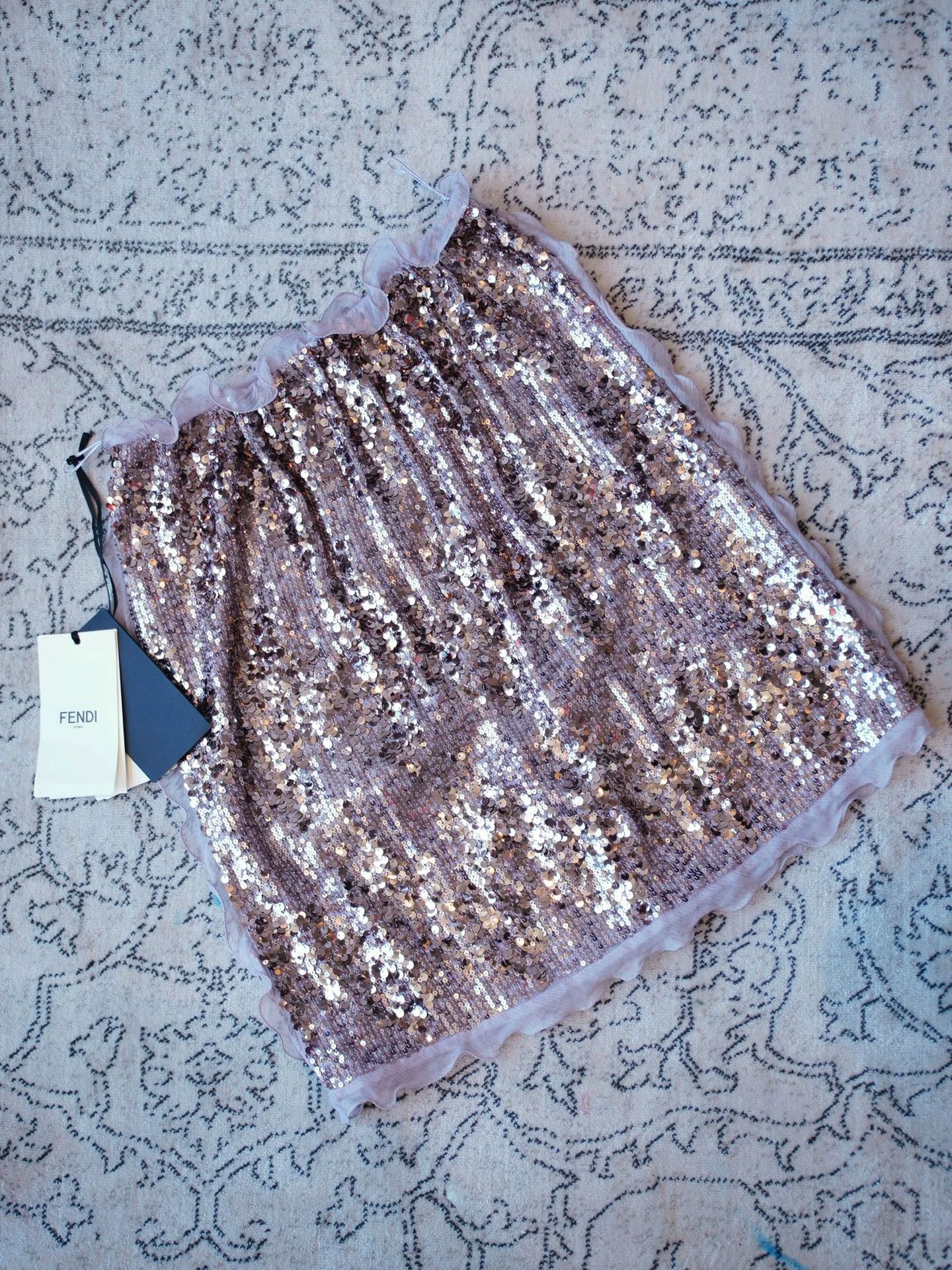 Fendi Women's Fendi 2023 Runway Purple Silk Sequin Skirt Size 25" / US 0 / IT 36 - 6 Thumbnail