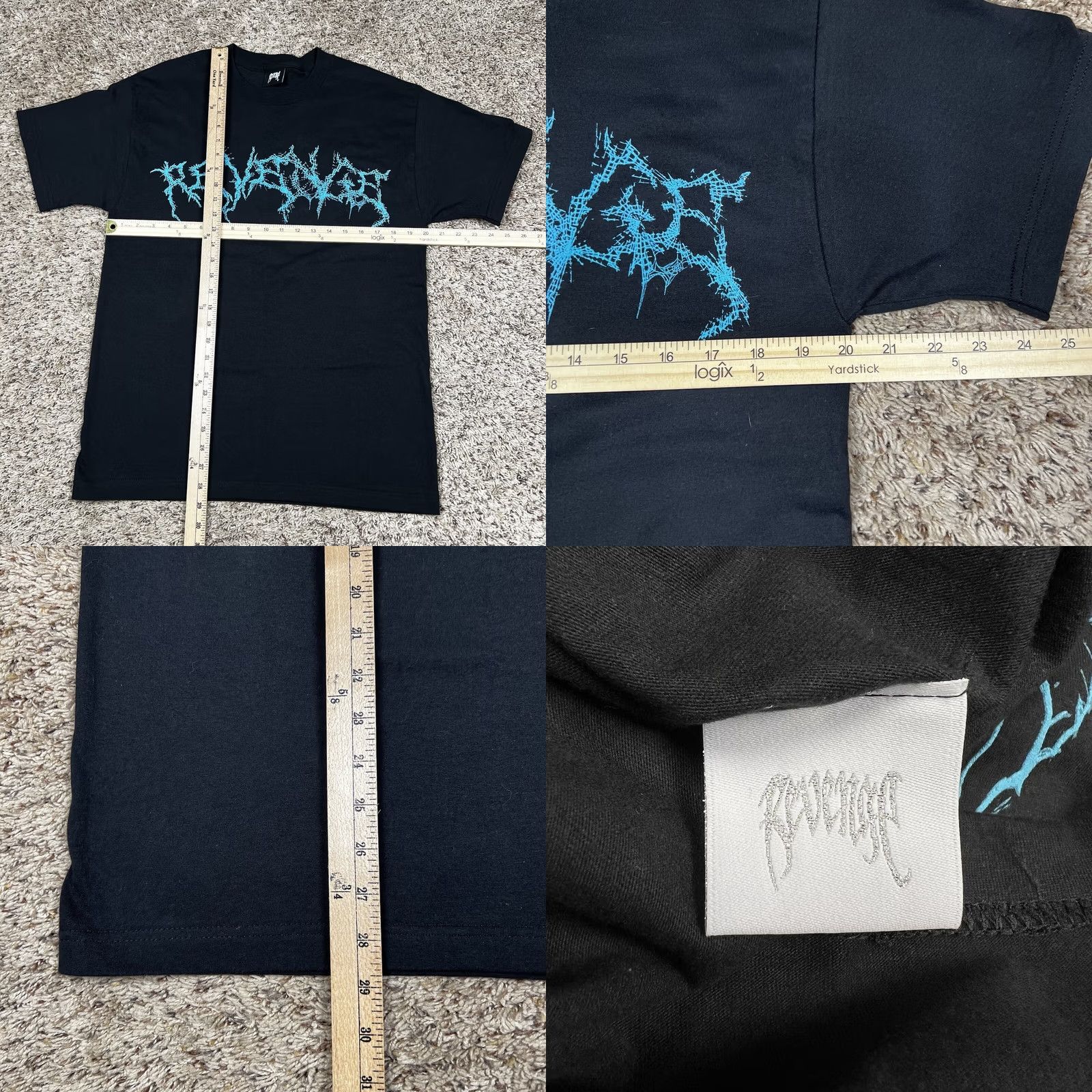 Revenge REVENGE Mens T-Shirt Skull Black Blue Skeleton Graphic Print Crew Neck Short Sleeve Medium M Size US M / EU 48-50 / 2 - 8 Thumbnail