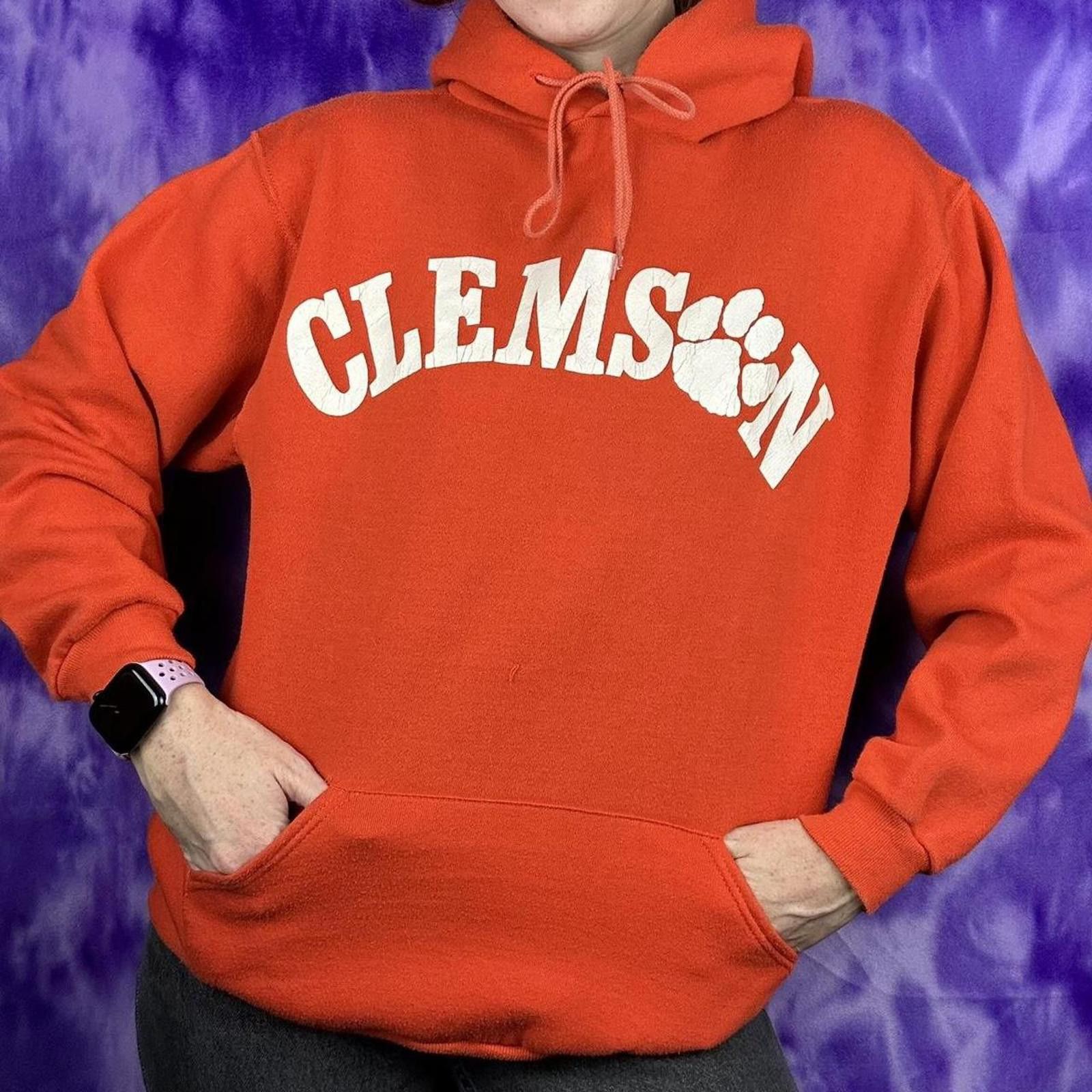 Russell Athletic VTG Russel Athletic Clemson tigers Orange university hoodie Size US L / EU 52-54 / 3 - 1 Thumbnail