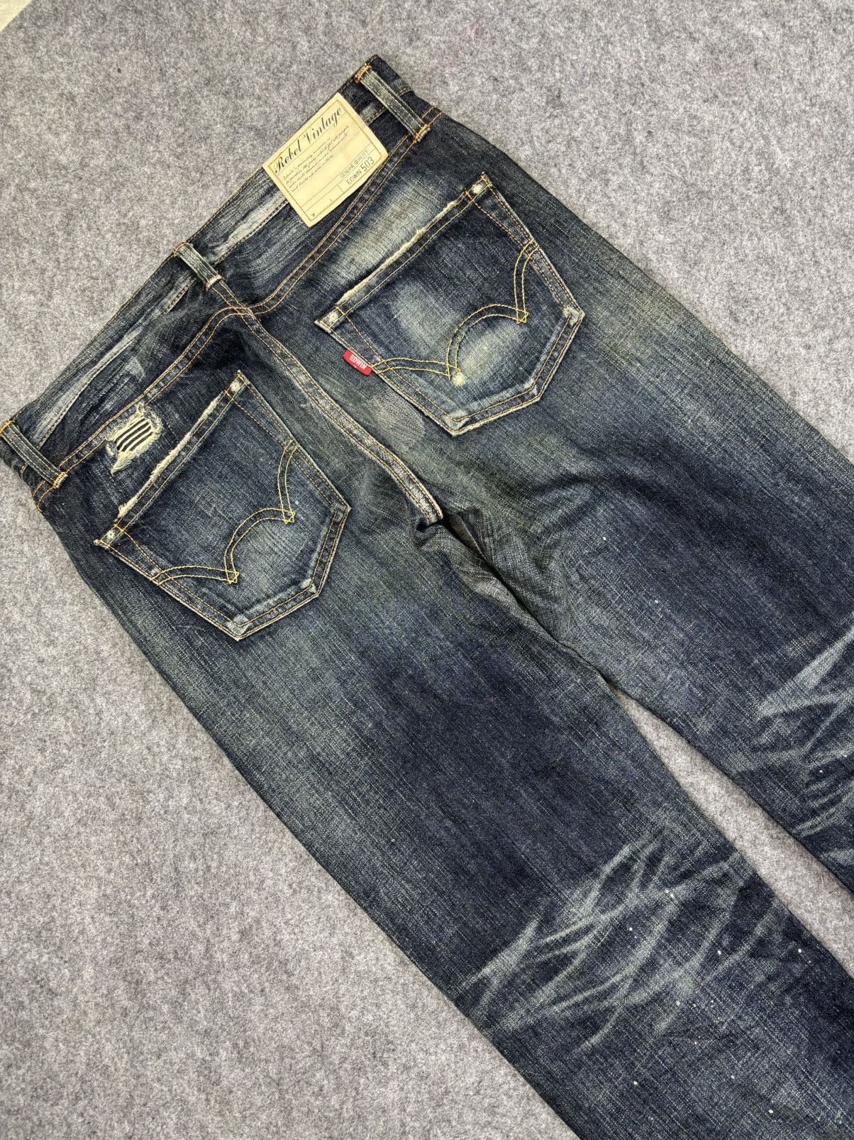 Edwin 💥Rebel Patchwork💥Edwin Painter Distressed Denim F772 Size US 32 / EU 48 - 16 Thumbnail