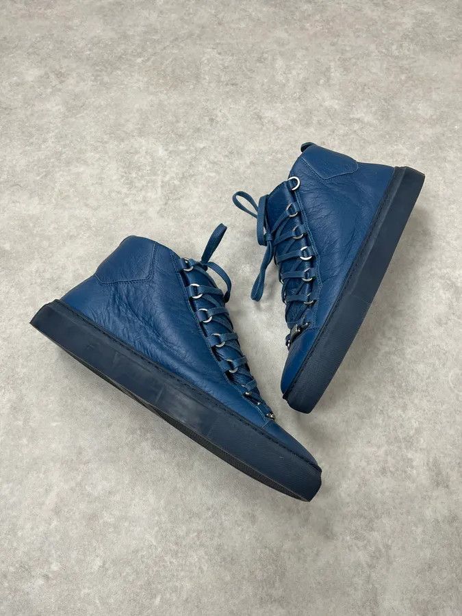Balenciaga Balenciaga Arena Blue High Leather Sneakers Size US 9.5 / EU 42-43 - 6 Thumbnail