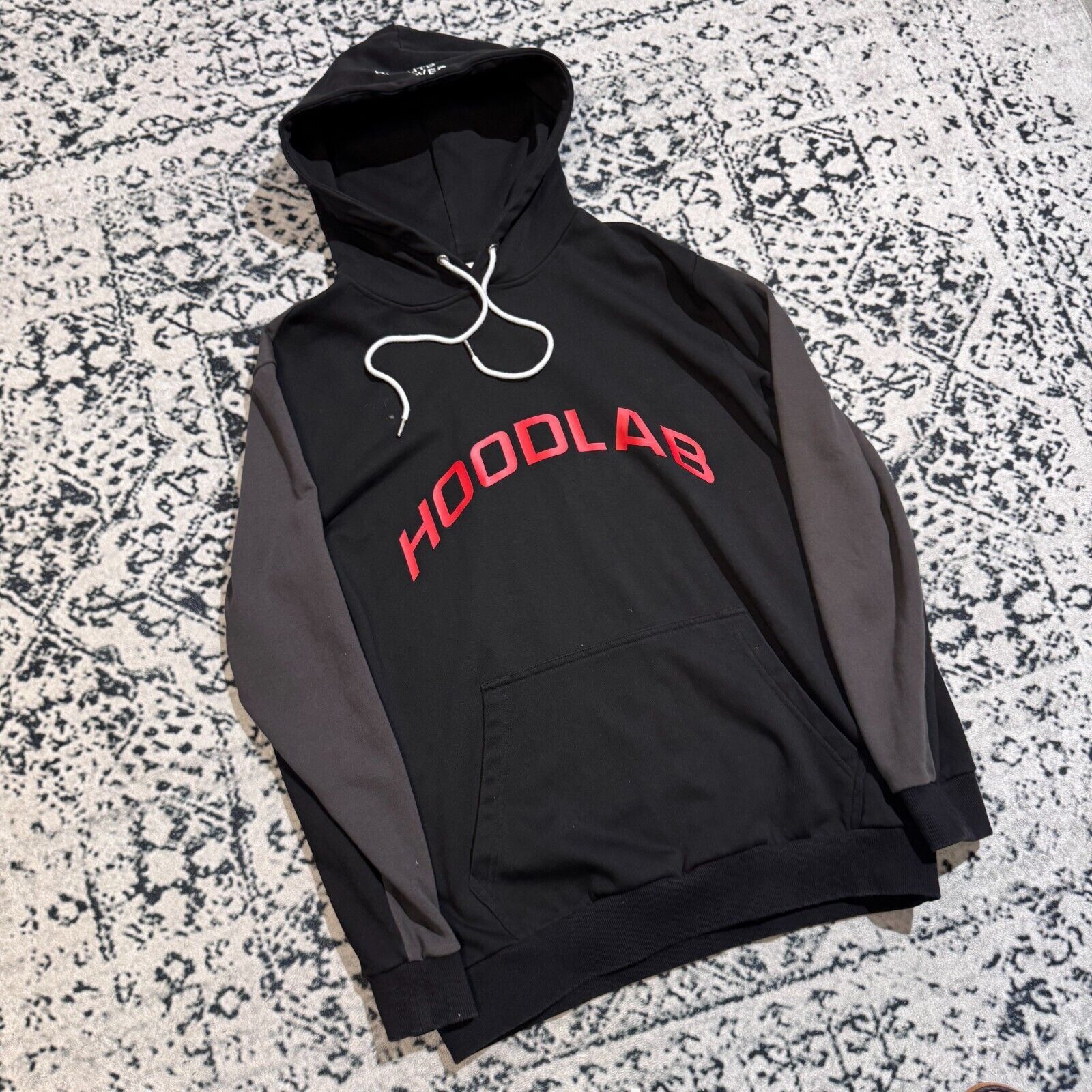 Vintage Vintage Hoodlab Unisex Gray Black Cotton Hoodie Size XL Size US XL / EU 56 / 4 - 3 Thumbnail