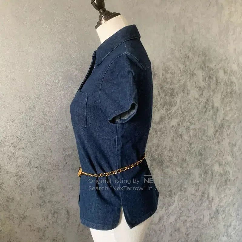 Burberry Burberry Blue Cotton Blend Short Sleeve Shirt. Size S / US 4 / IT 40 - 3 Thumbnail