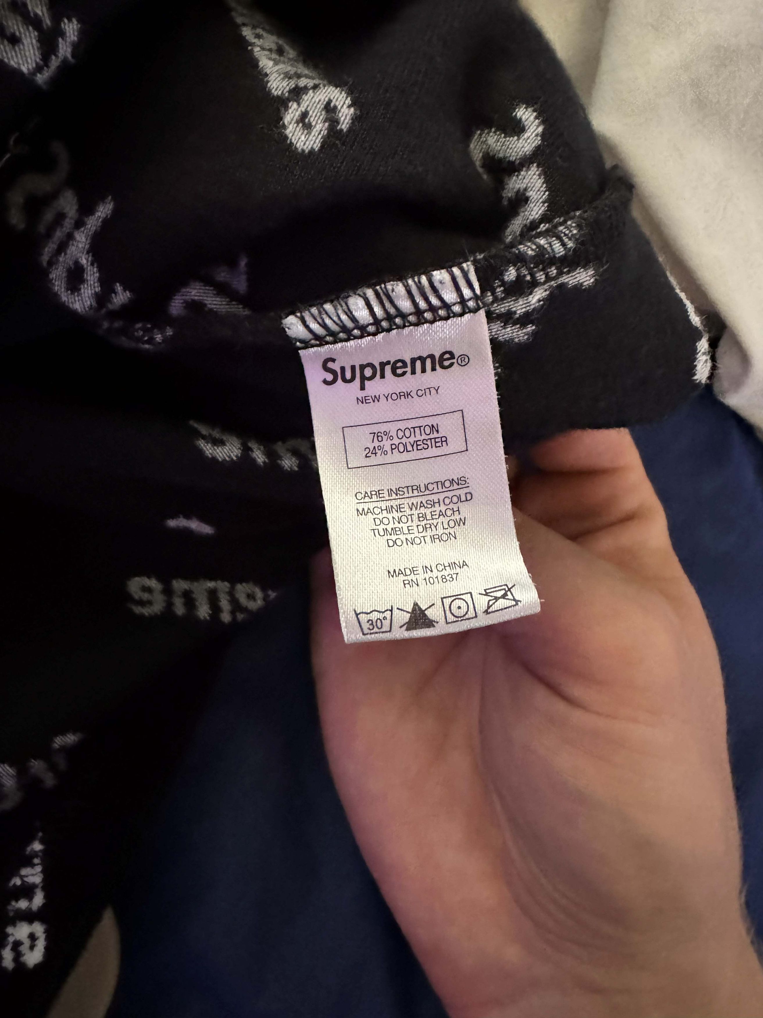 Supreme Velour Diagonal Logo L/S Top