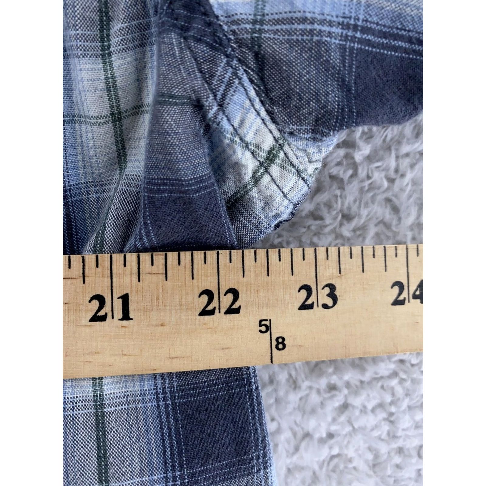 Carhartt Carhartt Work Shirt Mens Large Blue Plaid Button-Up Short Sleeve Workwear Comfort Breathable Cotton Logo Pocket Size US L / EU 52-54 / 3 - 5 Thumbnail