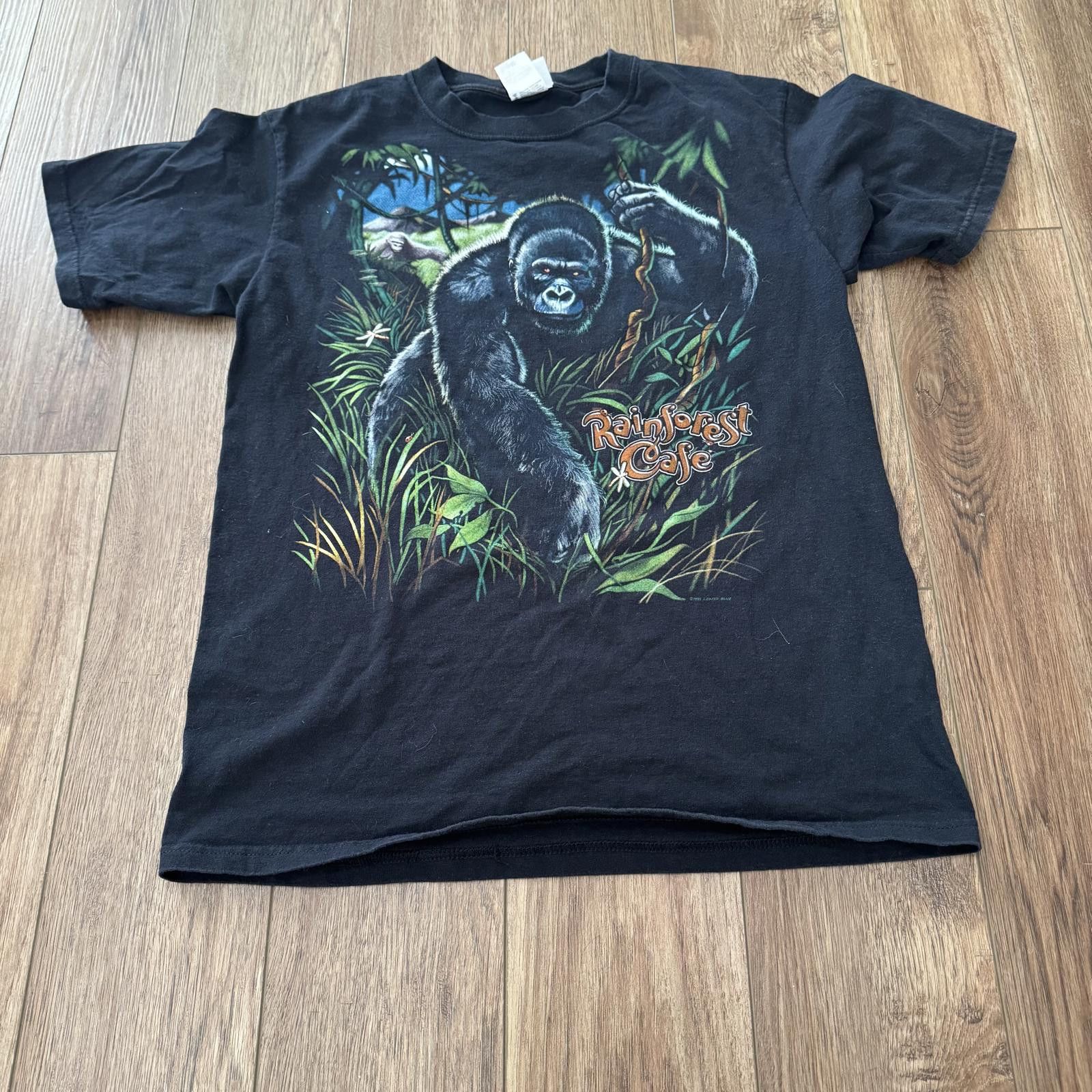 Vintage 90s Liquid Blue Rainforest Cafe Gorilla Nature Shirt