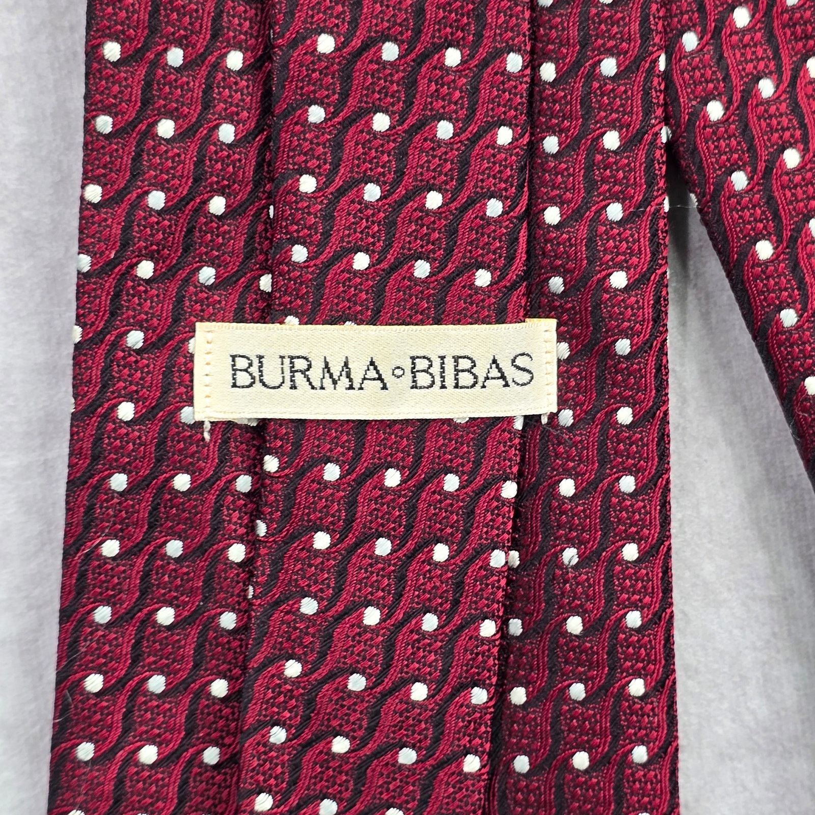 Burma Bibas Burma Bibas Red Geometric Polka Dot Silk Men's Neck Tie NWOT Size 30 - 4 Thumbnail