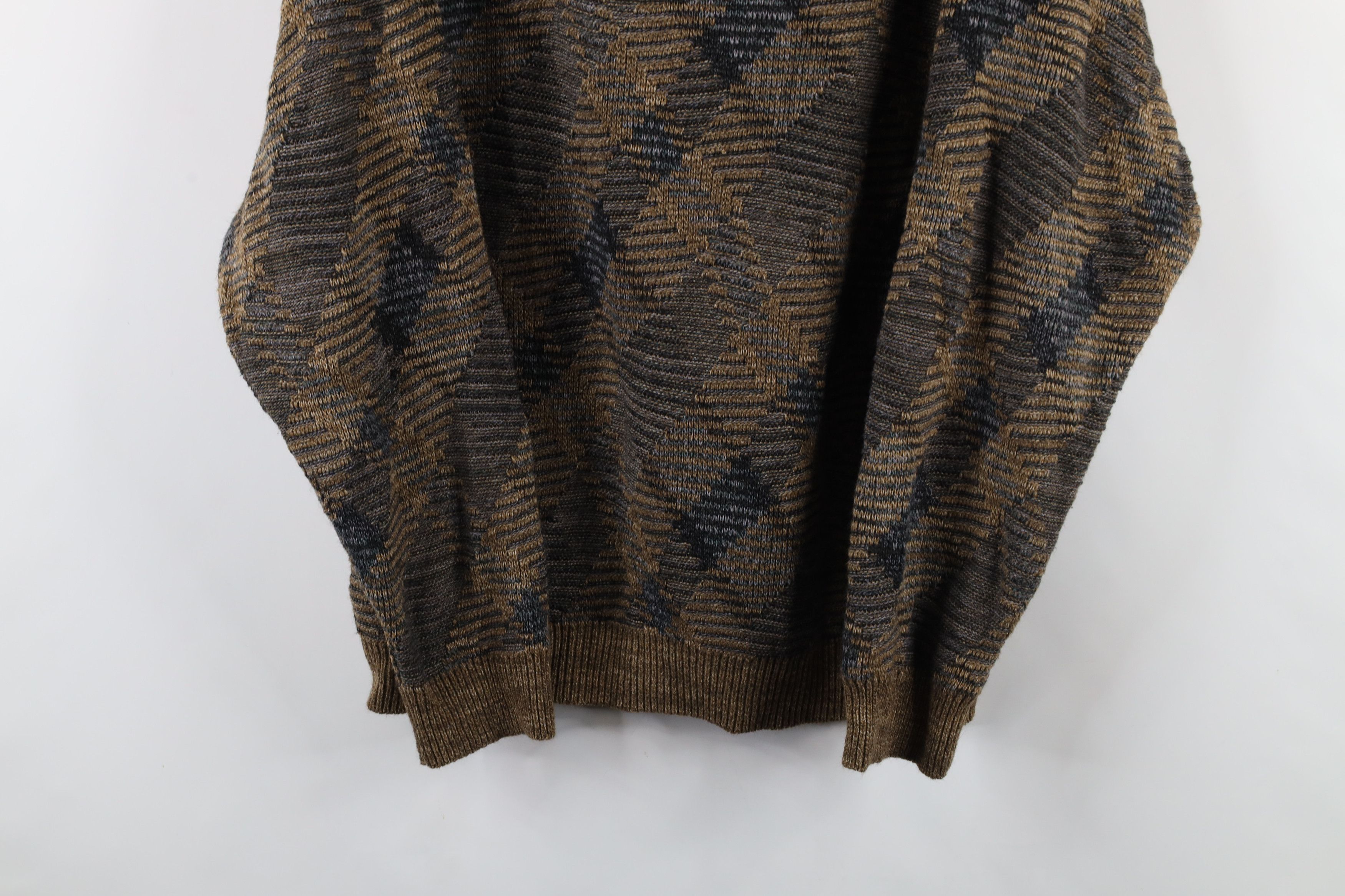 Vintage Vintage 90s Streetwear Tone Argyle Knit Crewneck Sweater Size US XXL / EU 58 / 5 - 3 Thumbnail