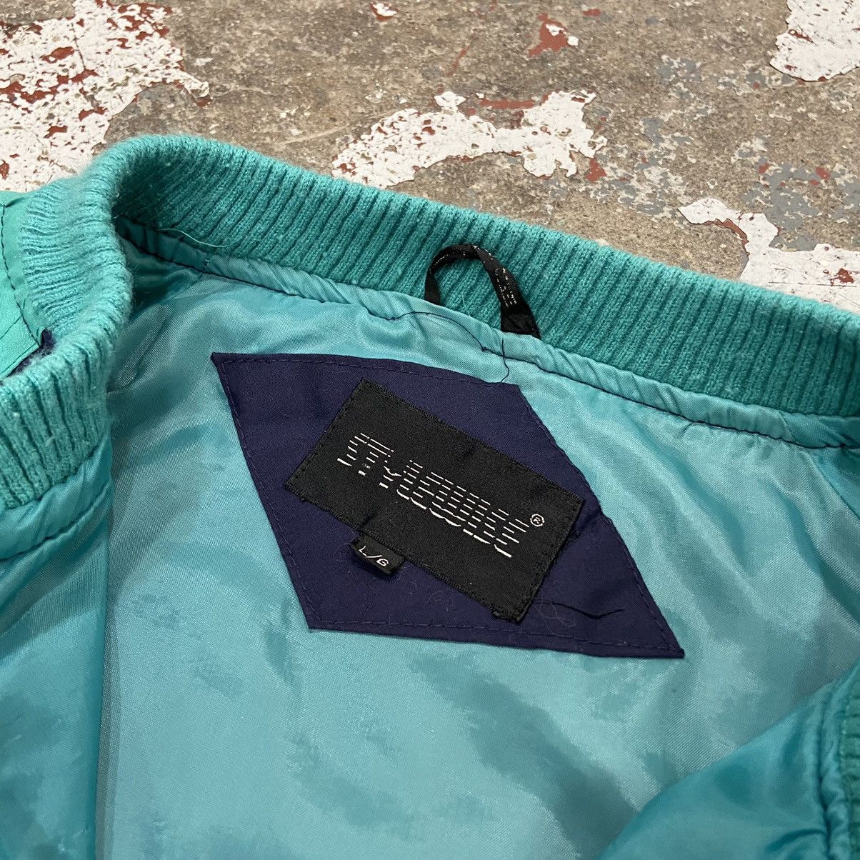 Vintage Vintage Navy Blue And Teal Zip-up Jacket Size US L / EU 52-54 / 3 - 7 Thumbnail