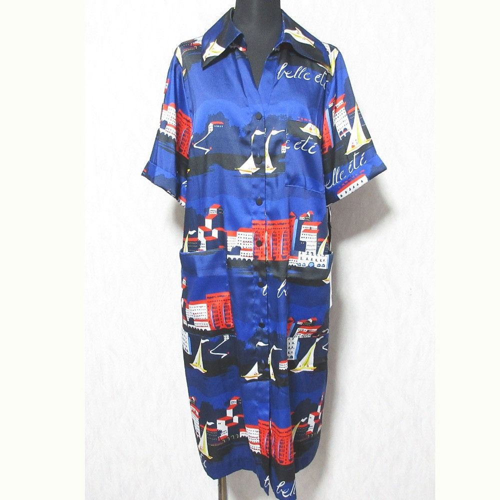 Other Other Grace Class Marine Print Dress Cotton Dresses 0224231026 DUTY FREE for USA Size ONE SIZE - 1 Thumbnail