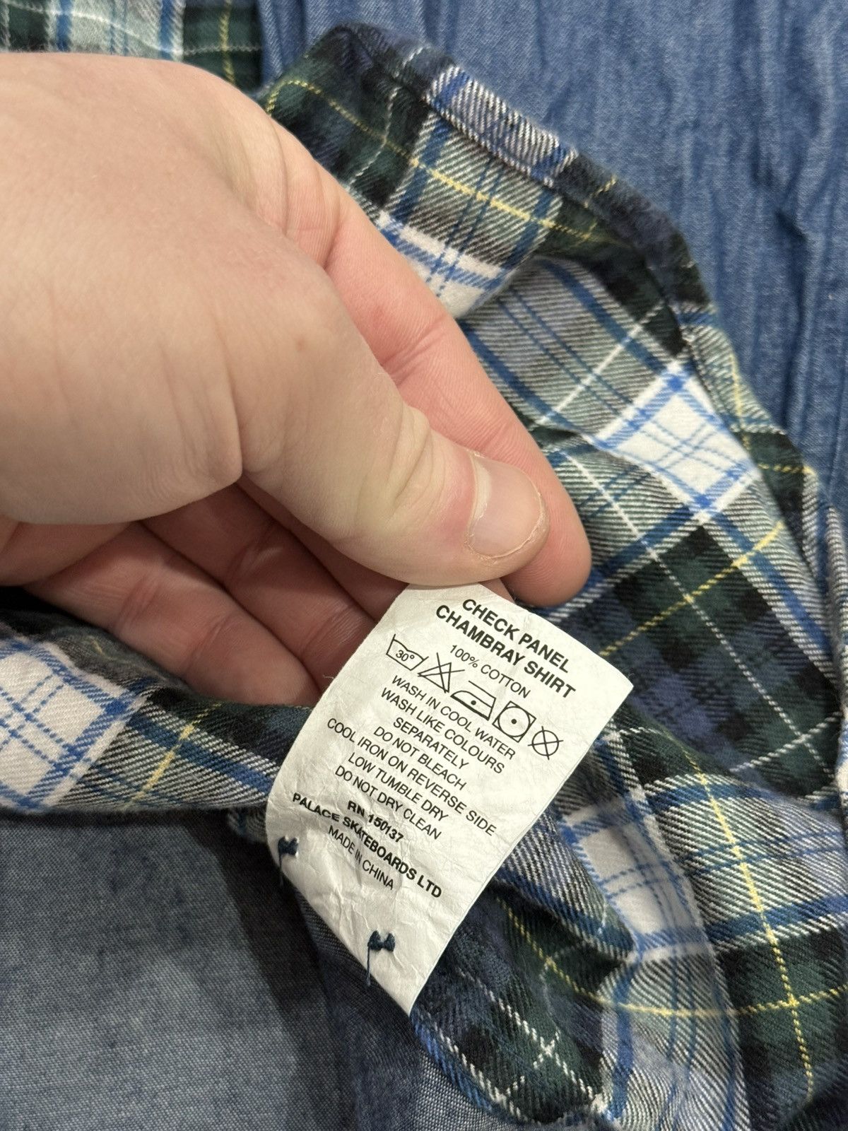 Palace Palace Check Panel Chambray Shirt Size US L / EU 52-54 / 3 - 10 Thumbnail
