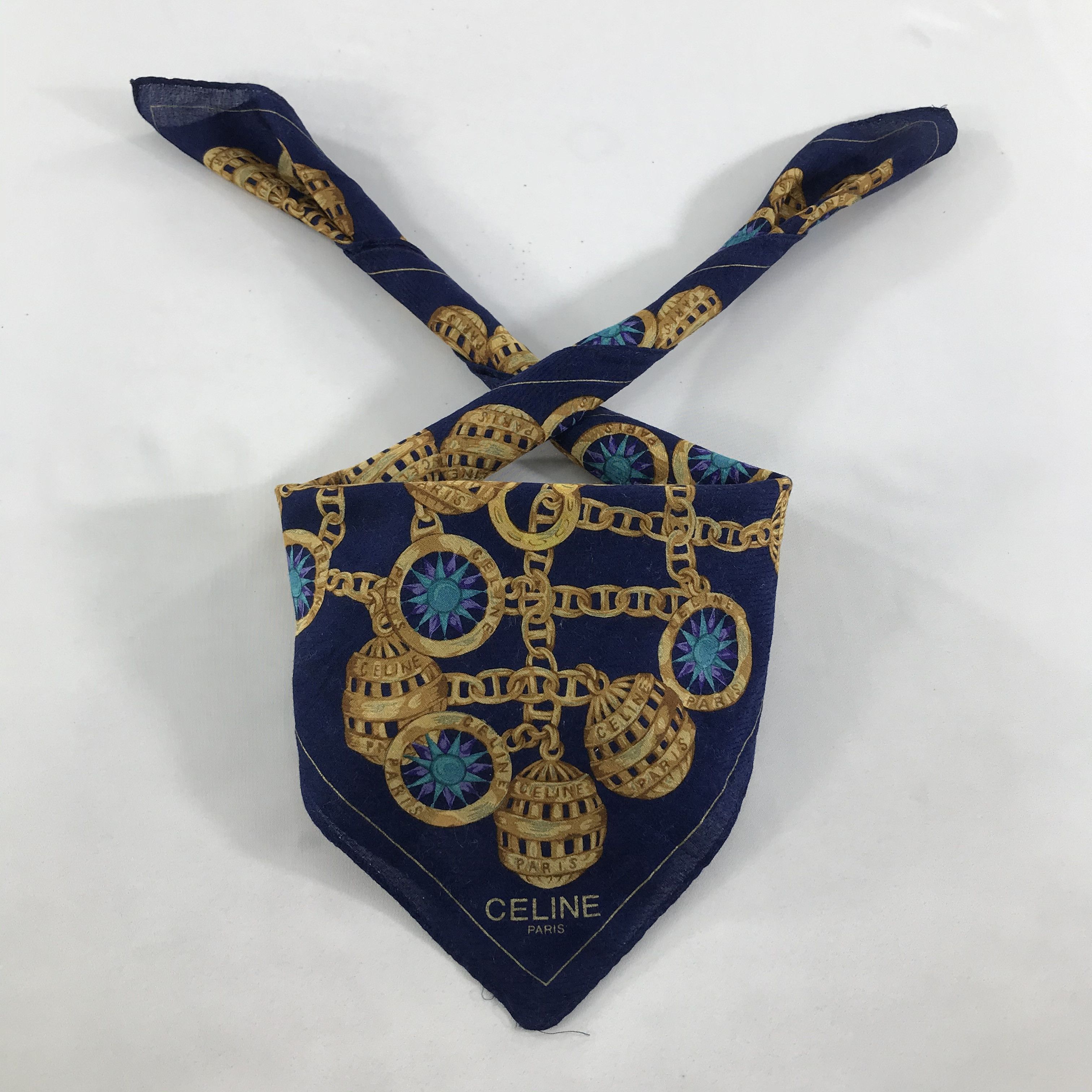 Celine × Vintage Celine Bandana / Handkerchief / Neckerchief - S1343 Size ONE SIZE - 3 Thumbnail