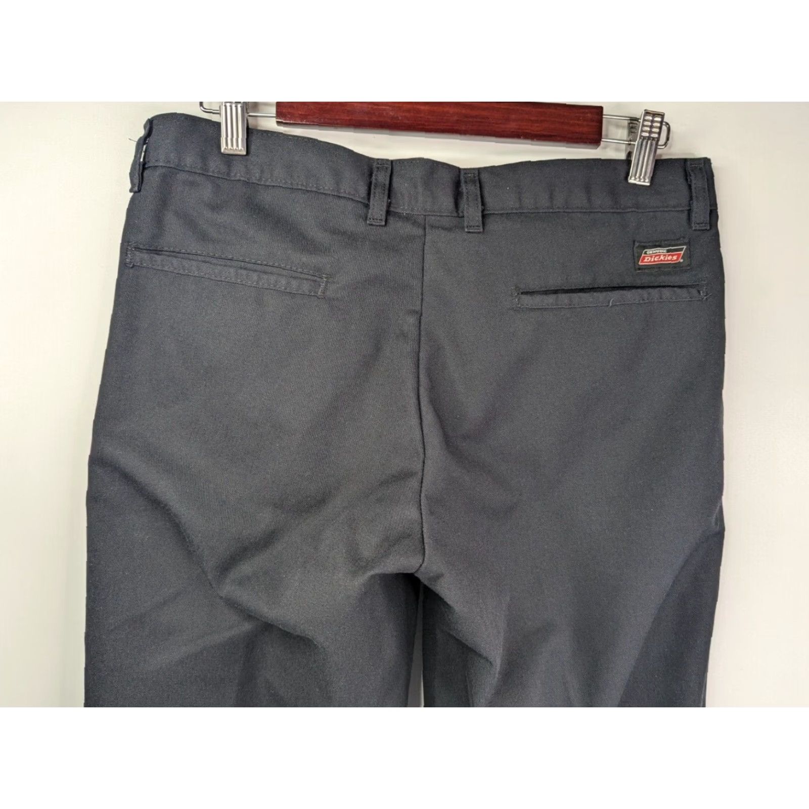 Dickies VINTAGE Dickies Pants Slim Flat Front Straight Leg Workwear Mens 32x32 Black Twill 65/35 Pockets Logo Size US 32 / EU 48 - 5 Thumbnail
