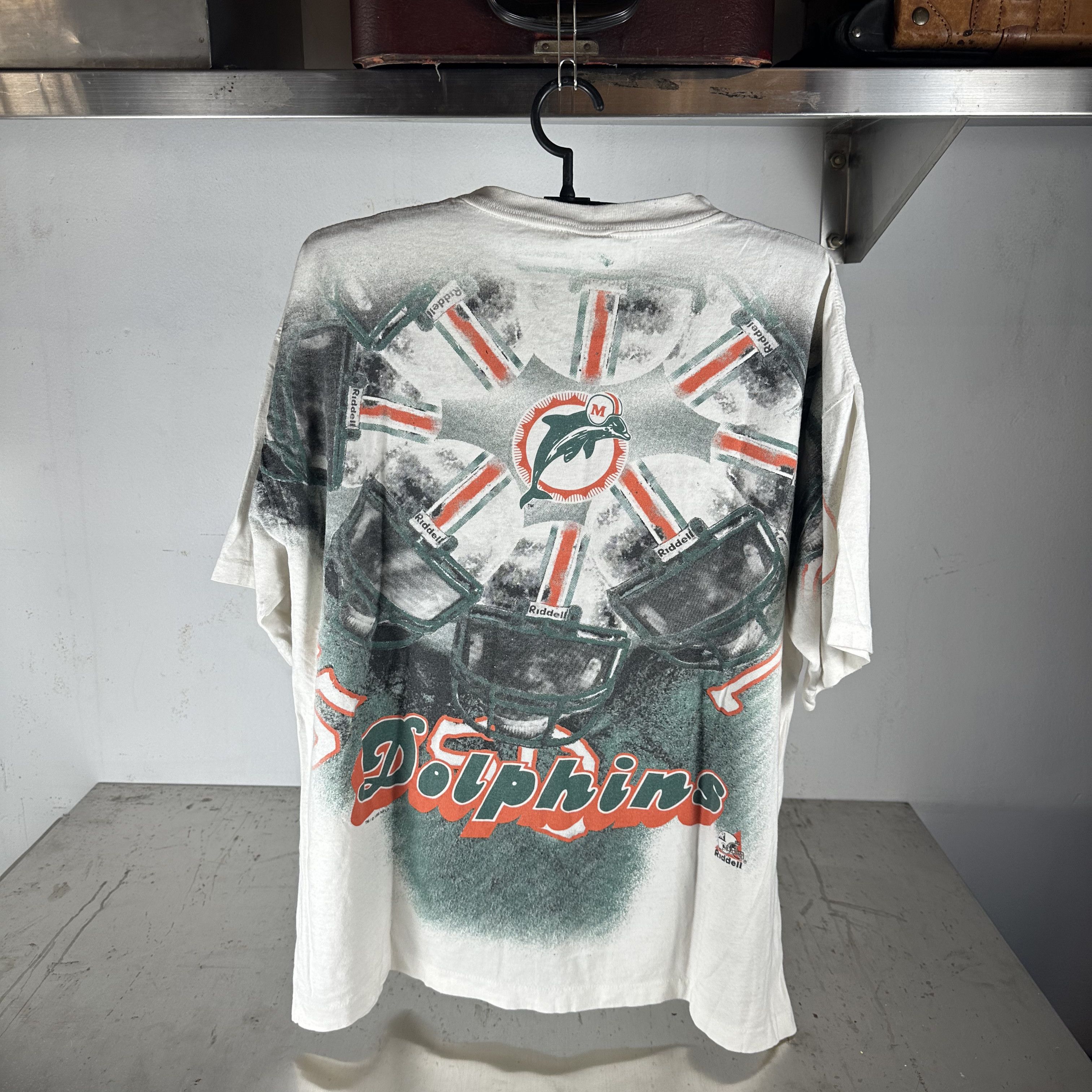 Vintage ​Vintage 1996 Miami Dolphins NFL AOP Double Sided T-shirt Size US XL / EU 56 / 4 - 3 Thumbnail