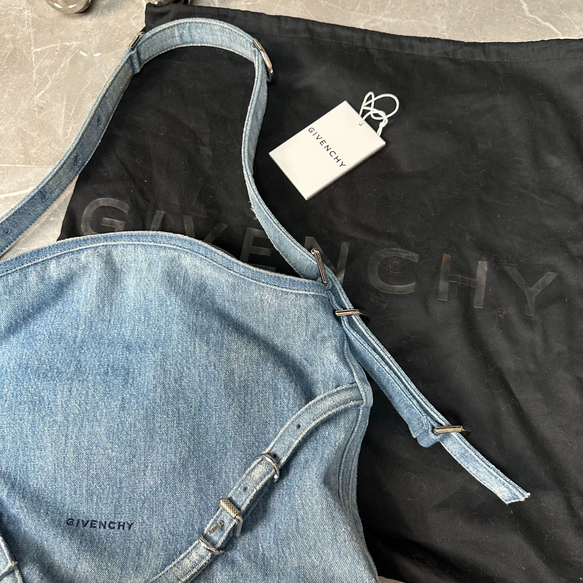 Givenchy Givenchy Voyou Silver Strap Denim Mid Blue Women's Size ONE SIZE - 9 Thumbnail