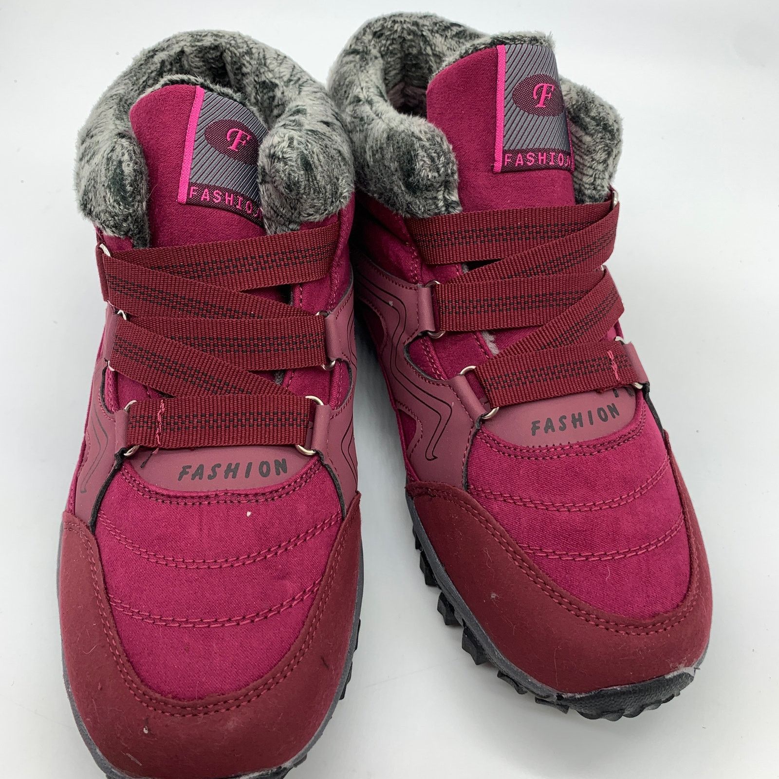 Other High-Top Boot Size 8 Burgundy & Purple Faux Fur Lined Size US 8 / IT 38 - 9 Thumbnail