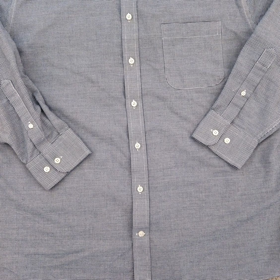 Stafford Stafford Shirt Mens 16.5 Blue Micro Check Oxford Long Sleeve Button-Down Shirt Mens Blue Check Oxford Long Sleeve Stafford Shirt Size US XL / EU 56 / 4 - 3 Thumbnail
