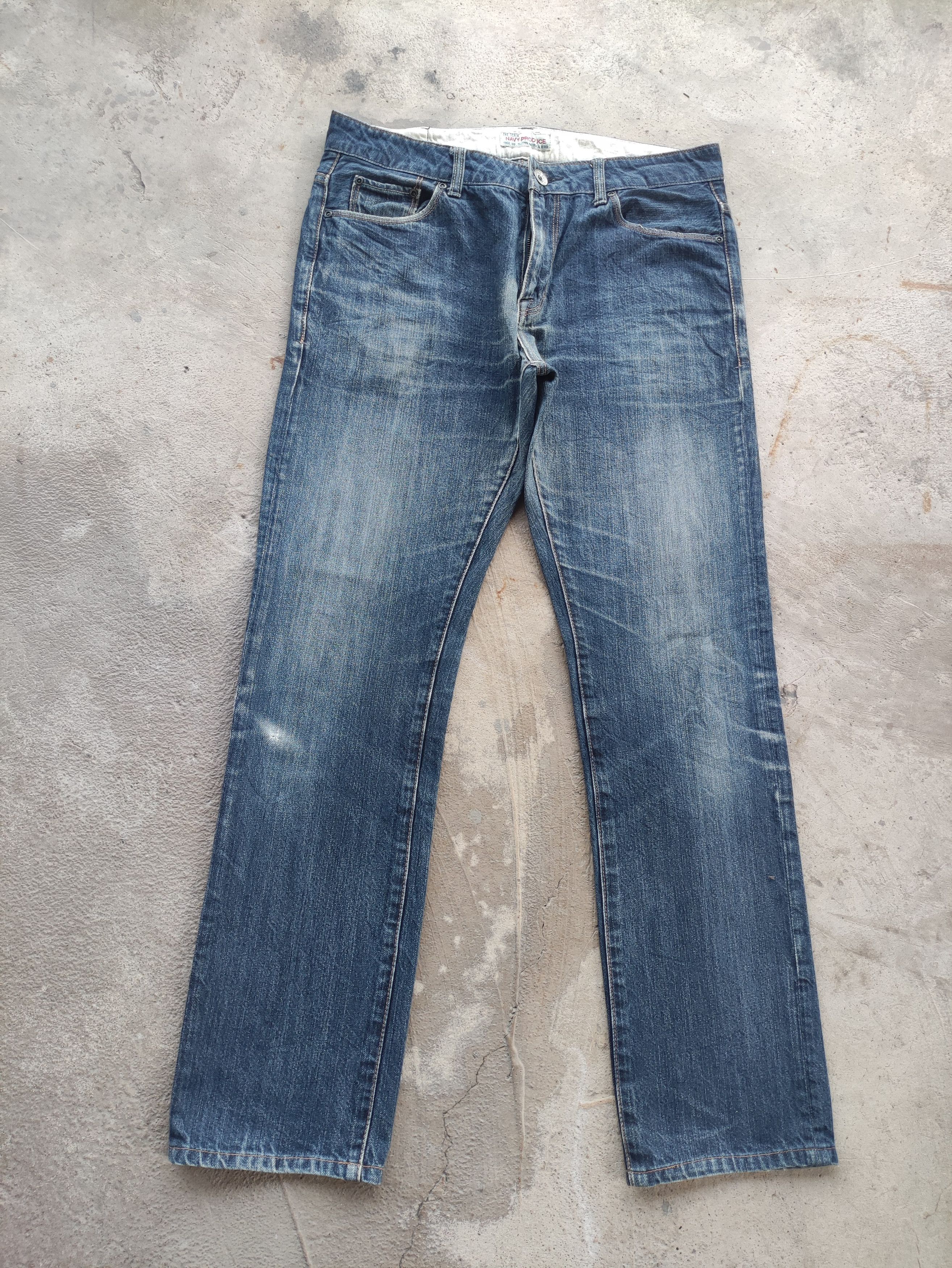Old Navy Vintage Navy Jean Distressed Faded Denim Size US 34 / EU 50 - 1 Thumbnail