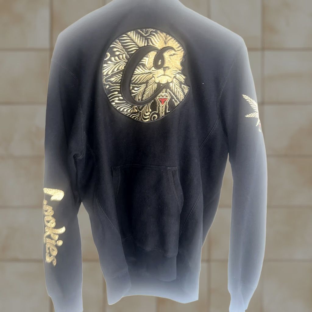 Logo 7 Cookies SF Hoodie Mens Large Black Spellout Embroidered Logo Hip Hop Pullover Size US L / EU 52-54 / 3 - 1 Thumbnail