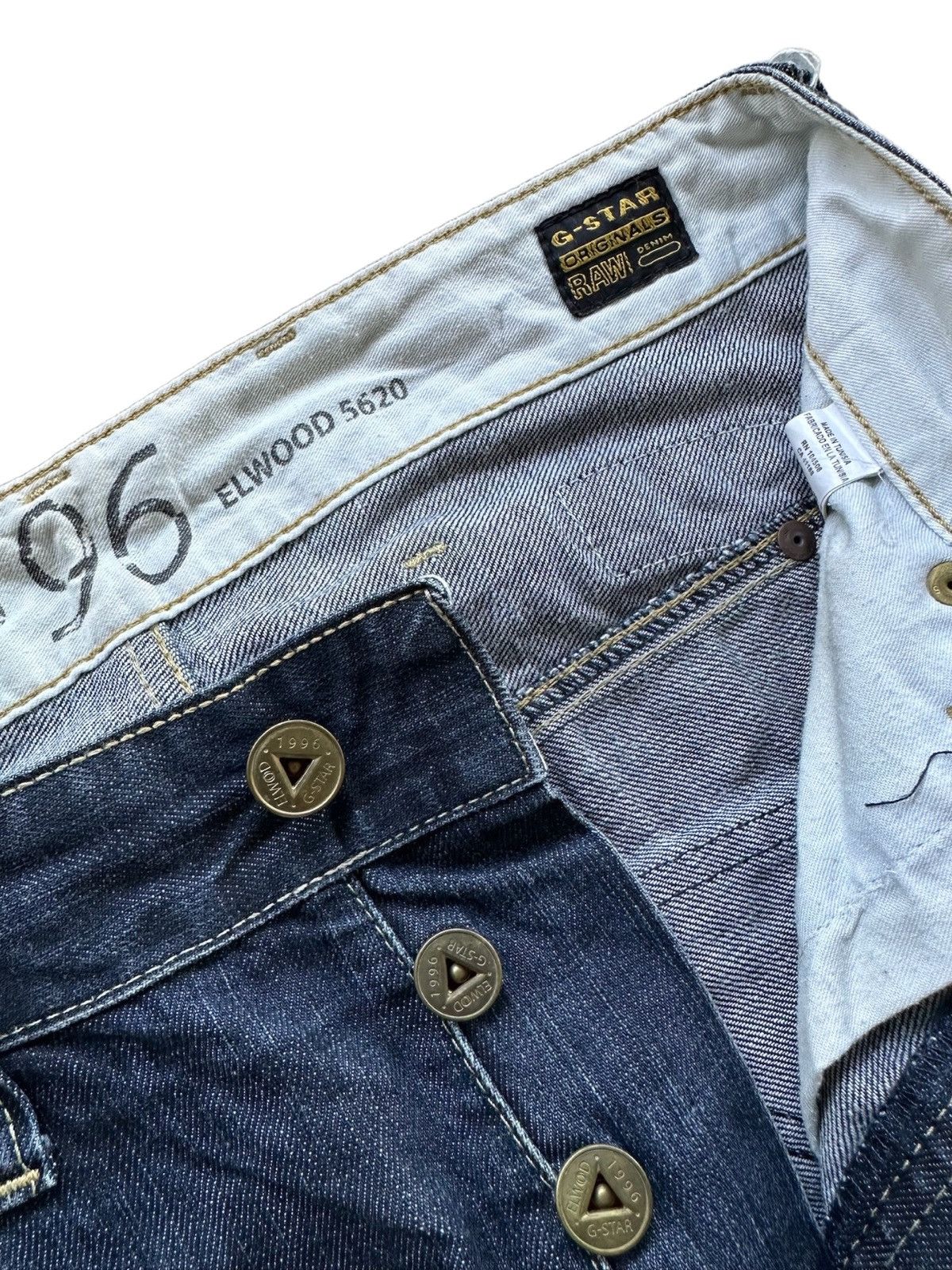 G-Star Rare BuckleBack G Star Raw Double Knee Denim Jeans 96 Elwood Size US 30 / EU 46 - 4 Thumbnail