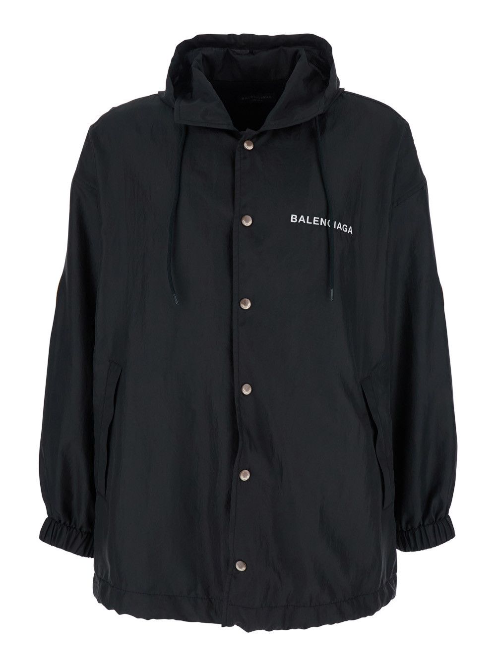 Balenciaga Black Jacket with Logo Lettering on the Front and Logo Patch on the Elbow in Tech Fabric Man Size US M / EU 48-50 / 2 - 1 Thumbnail