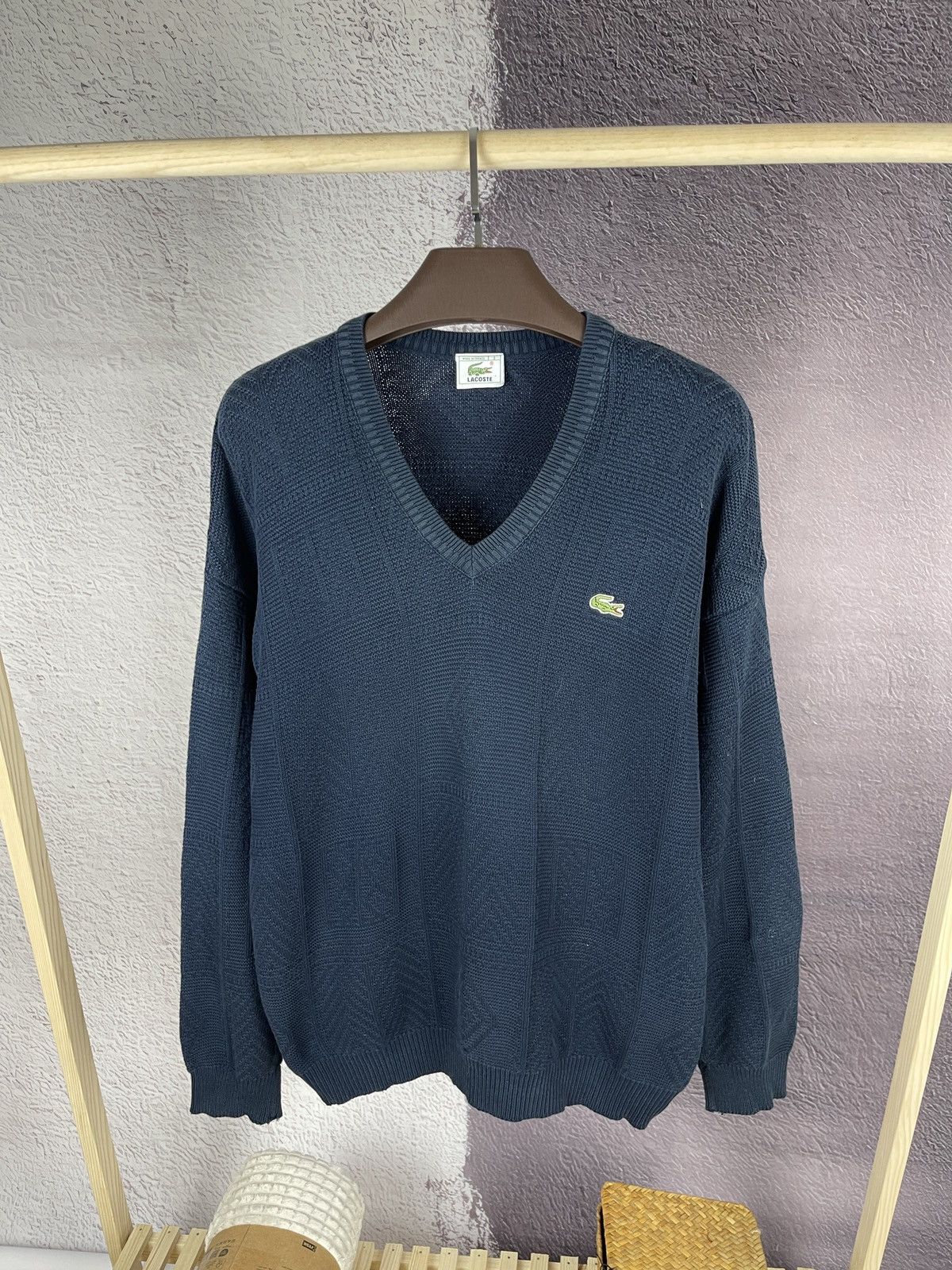 Lacoste Lacoste vintage made in France cotton v neck sweater knit Size US L / EU 52-54 / 3 - 1 Thumbnail