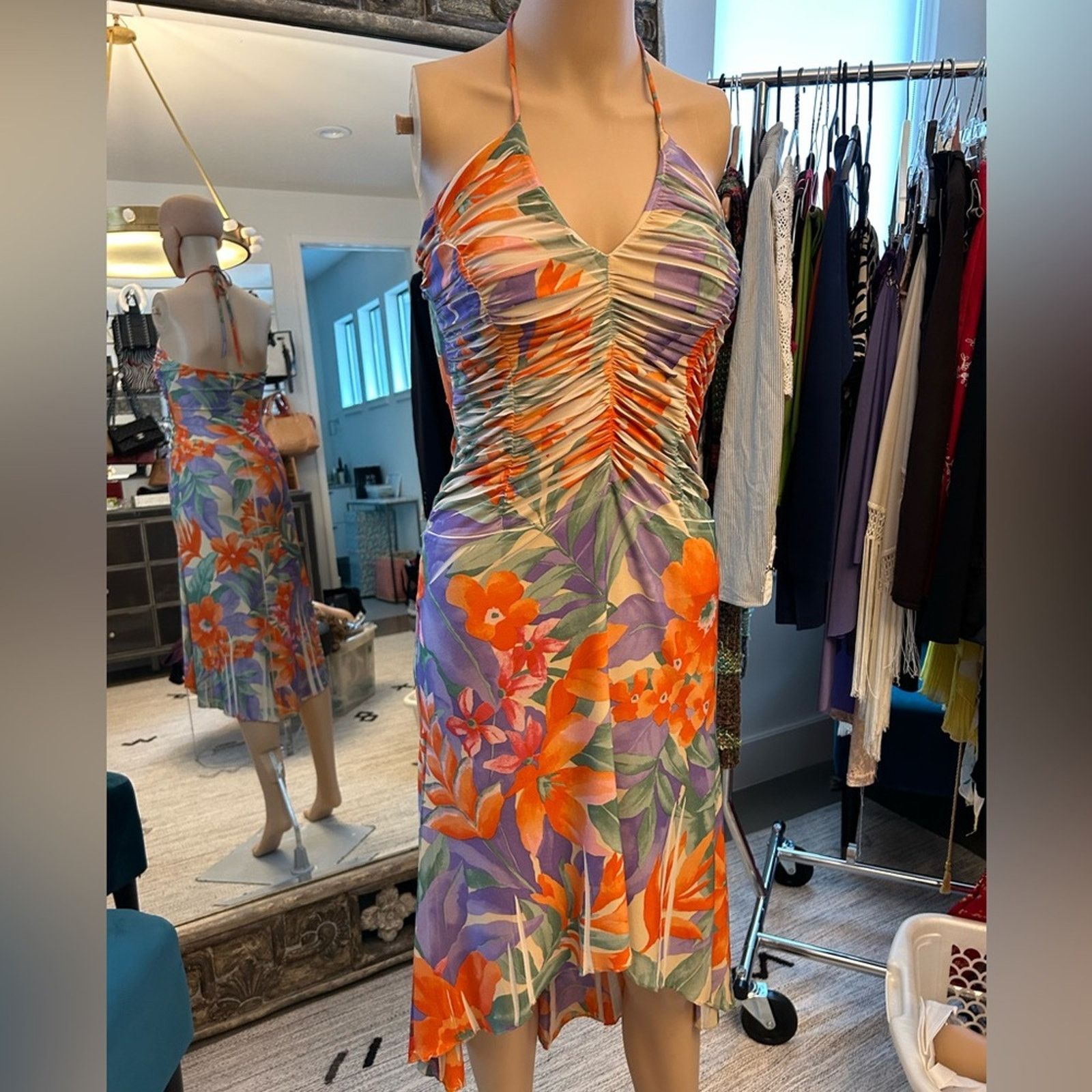 & Other Stories Women’s medium halter Tango dress in purple orange jersey Size M / US 6-8 / IT 42-44 - 1 Thumbnail