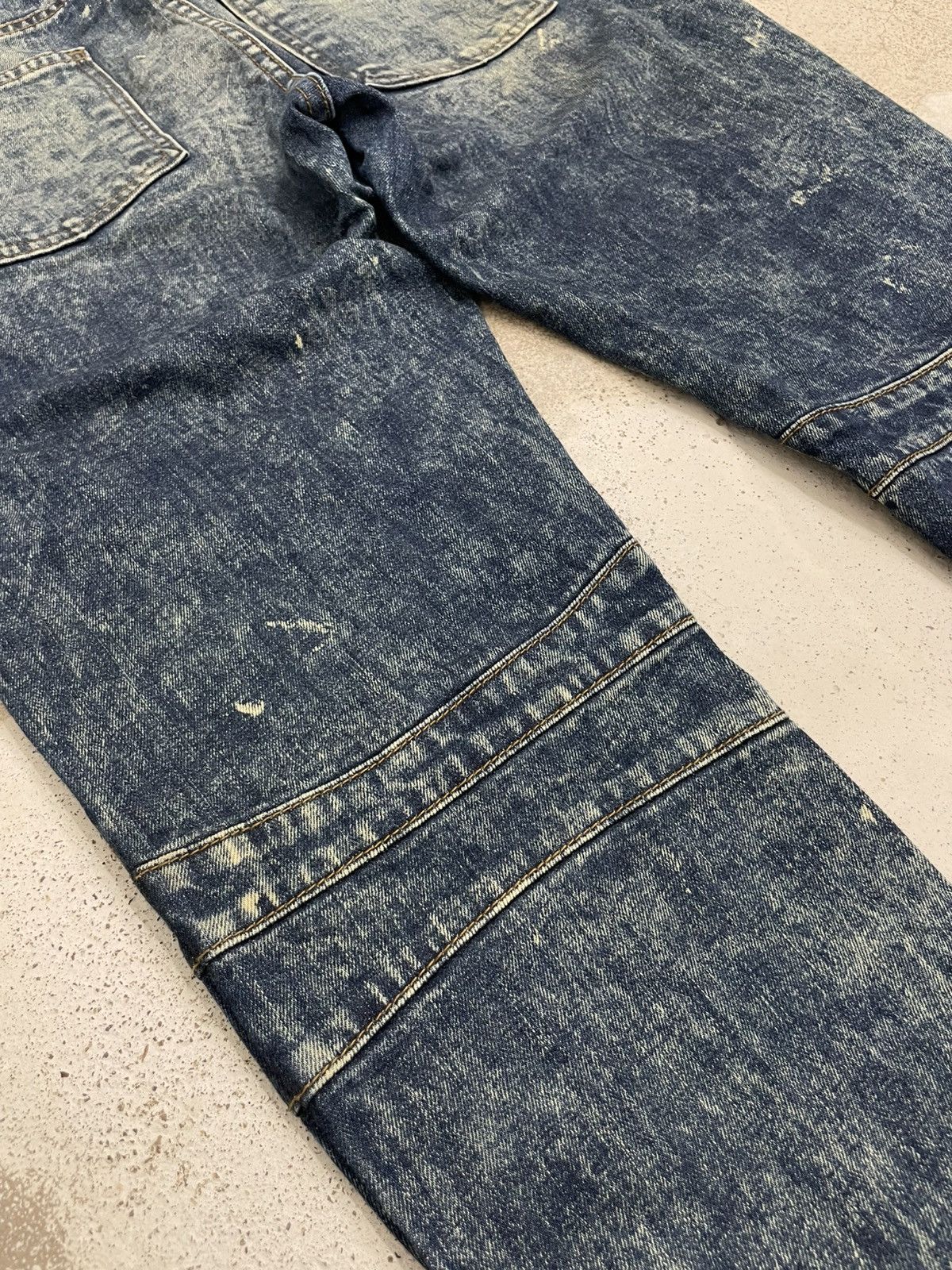 Other Rustic Dime Crazy Mudwash Distressed Biker Style Denim Pants Size US 34 / EU 50 - 15 Thumbnail