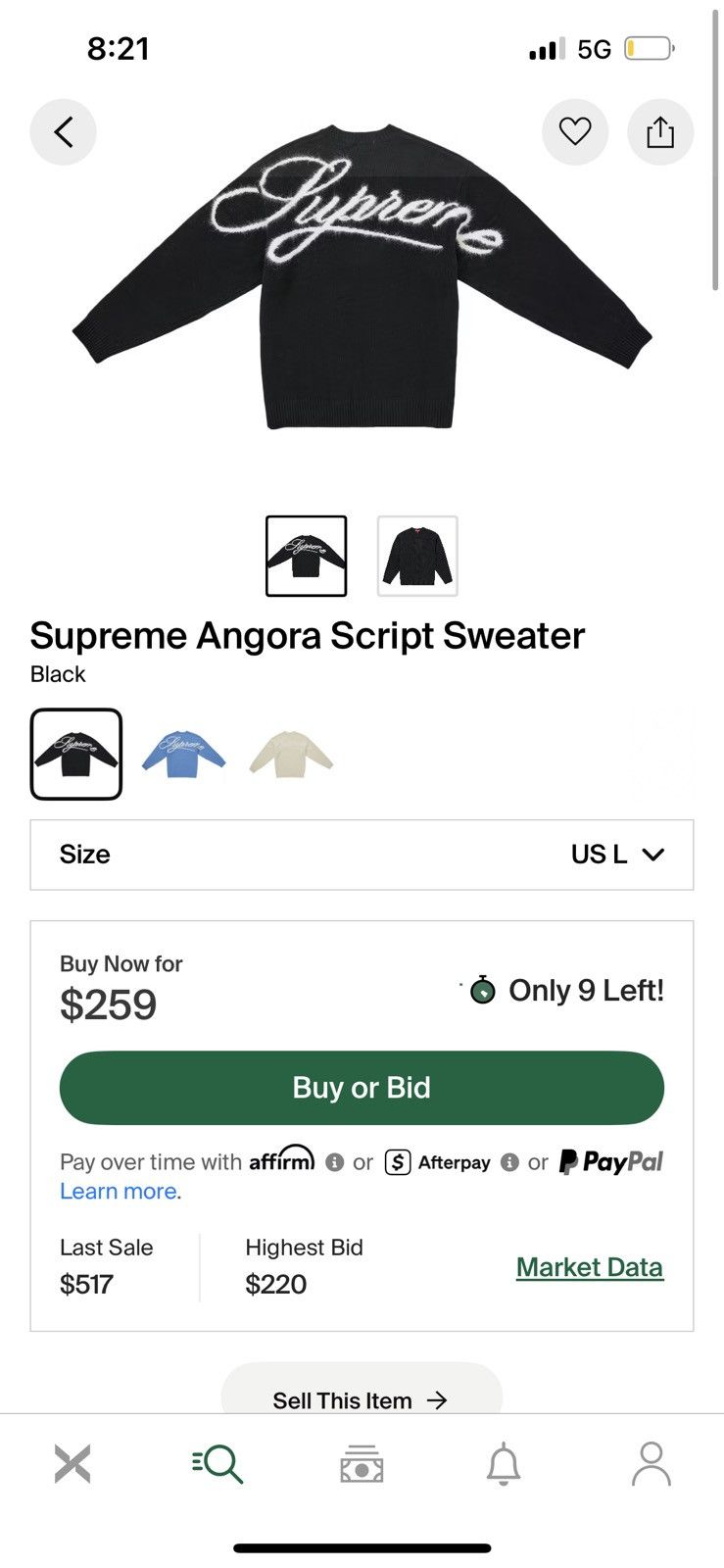 Supreme Supreme Angora Script Sweater Black FW25 Size US L / EU 52-54 / 3 - 5 Thumbnail