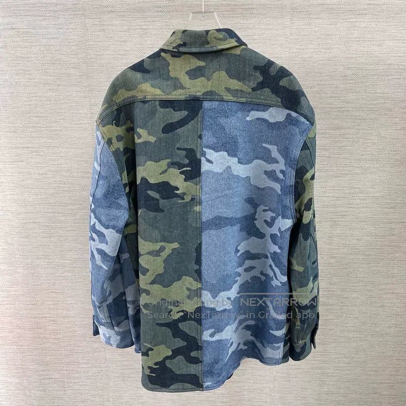 Loewe Loewe Blue-green camouflage mixed denim jacket Size US M / EU 48-50 / 2 - 2 Thumbnail