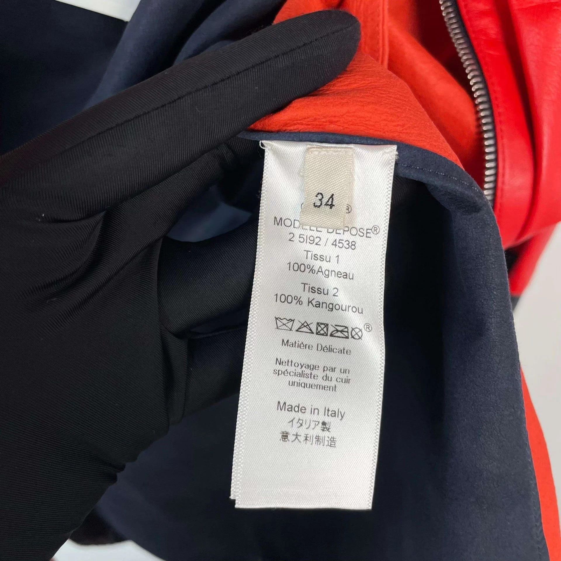 Celine CELINE leather jacket orange and black size 34 Size XS / US 0-2 / IT 36-38 - 5 Thumbnail