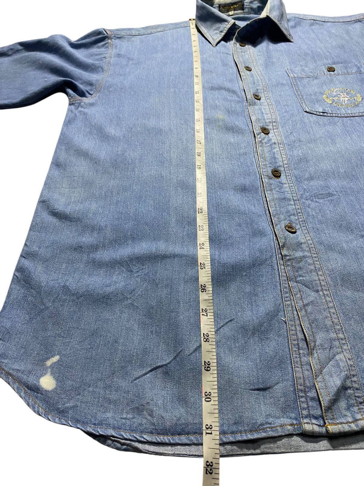 Polo Ralph Lauren Vintage Polo Major Champion Western Denim Light Blue Flannel Size US L / EU 52-54 / 3 - 14 Thumbnail
