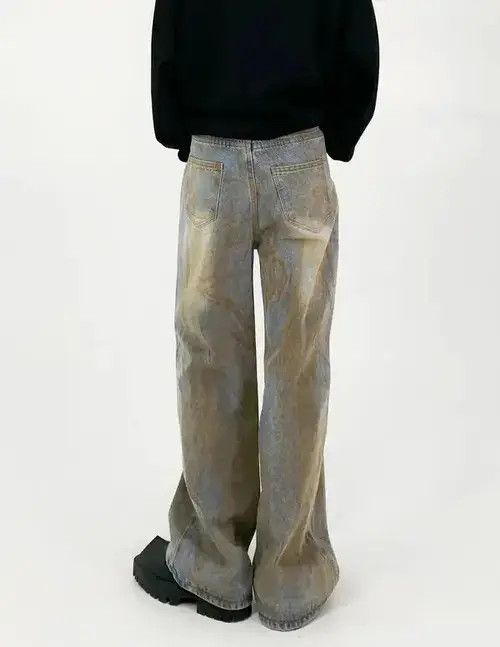 Japanese Brand × Jean Retro distressed loose fitting straight leg hand drawn jeans Size US 30 / EU 46 - 3 Thumbnail