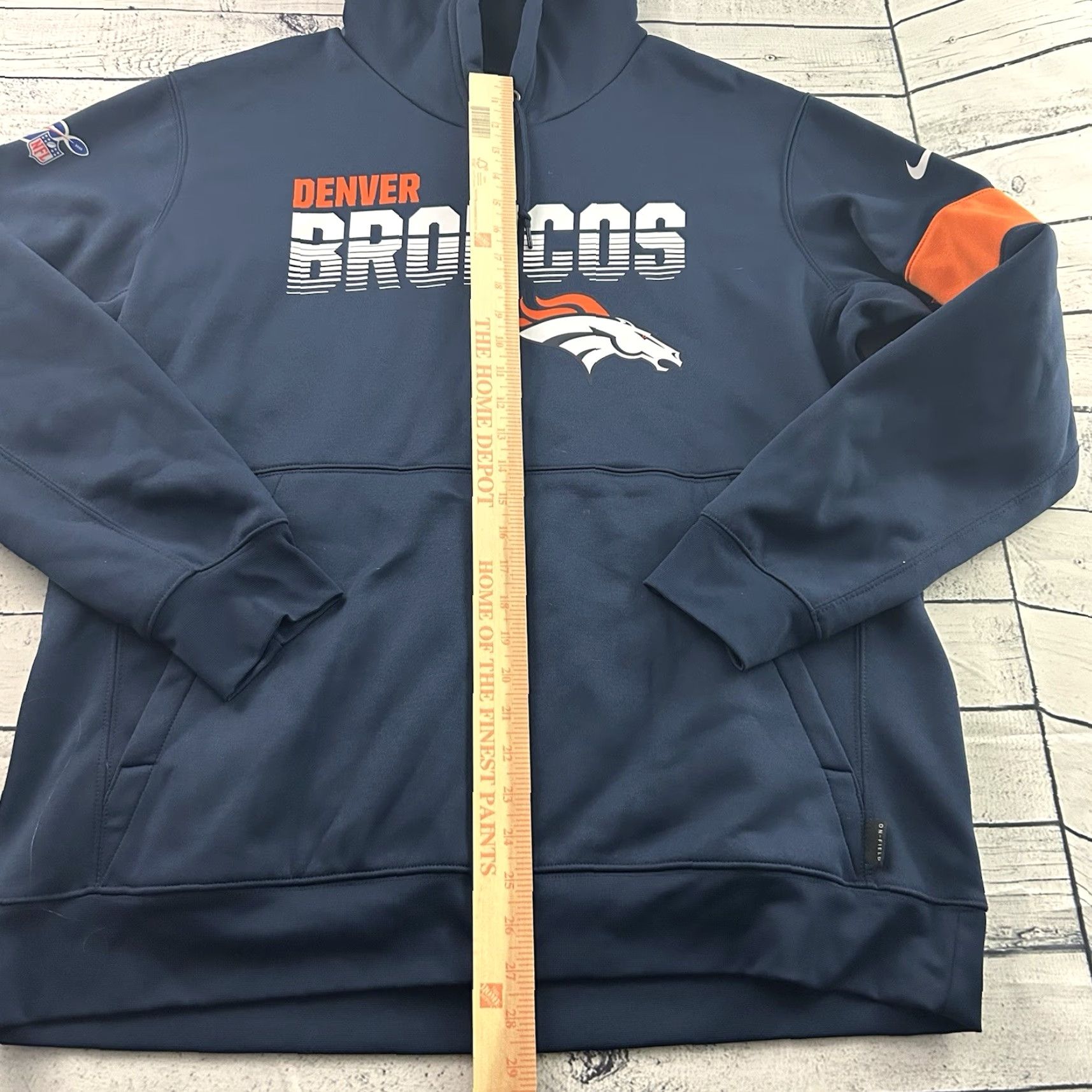Nike Nike On Field Denver Broncos Pullover Hoodie Sweatshirt Men's XL Blue Size US XL / EU 56 / 4 - 2 Thumbnail