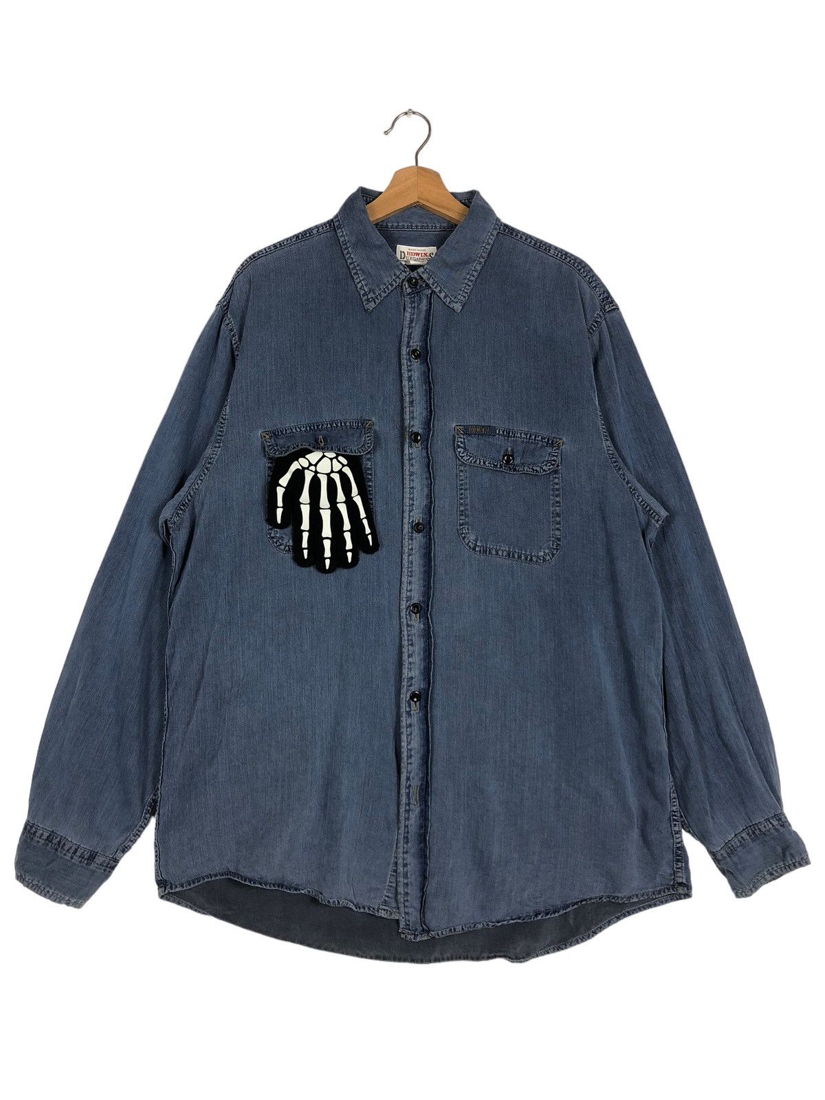Japanese Brand 🔥90’s Vintage Chambrey Denim Jacket Edwin USA Size US XL / EU 56 / 4 - 1 Thumbnail