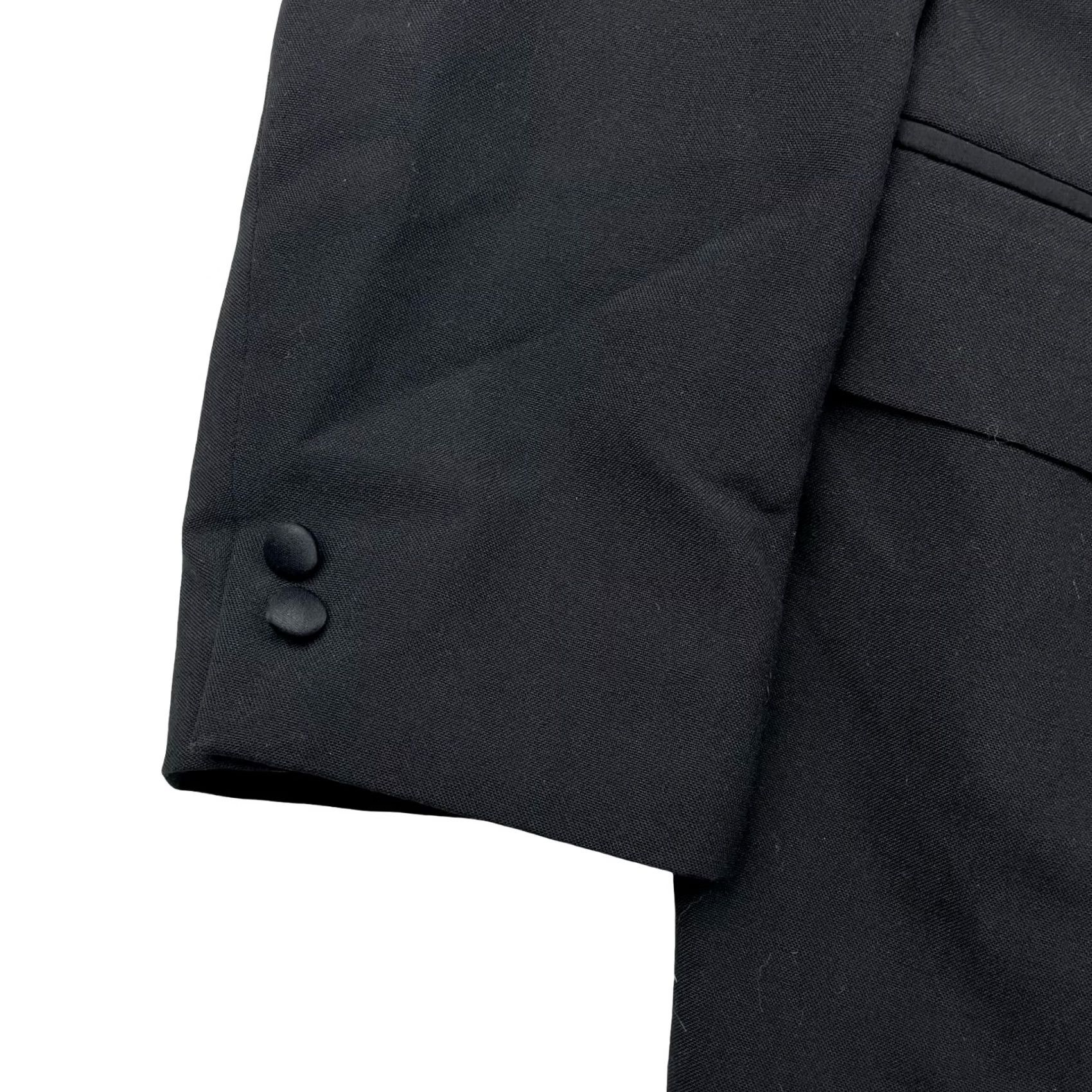 After Six VTG After Six Men's Tuxedo Jacket 44R Black Wool 1-Button Notch Lapel Single-Breasted Blazer/Coat Regular Size 44 Mens Obscure Orange Piping Size 44R - 4 Thumbnail