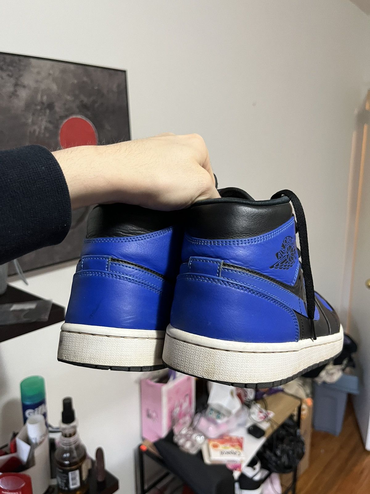 Jordan Brand × Nike Nike Air Jordan 1 Retro Hyper Royal 2020 Mid black and navy Size US 10.5 / EU 43-44 - 4 Thumbnail